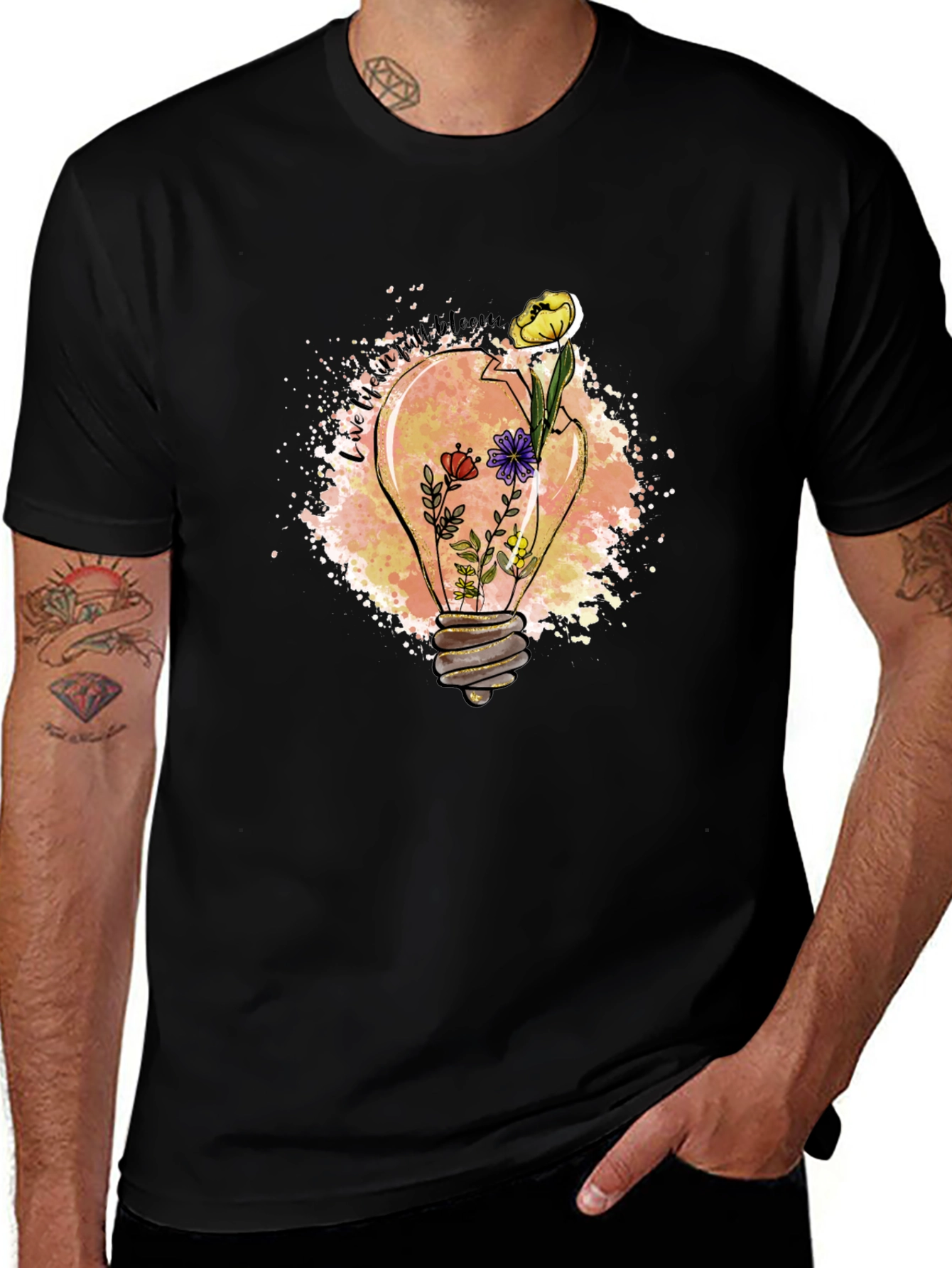 Variant 8 of Floral Light Bulb Graphic Tee
