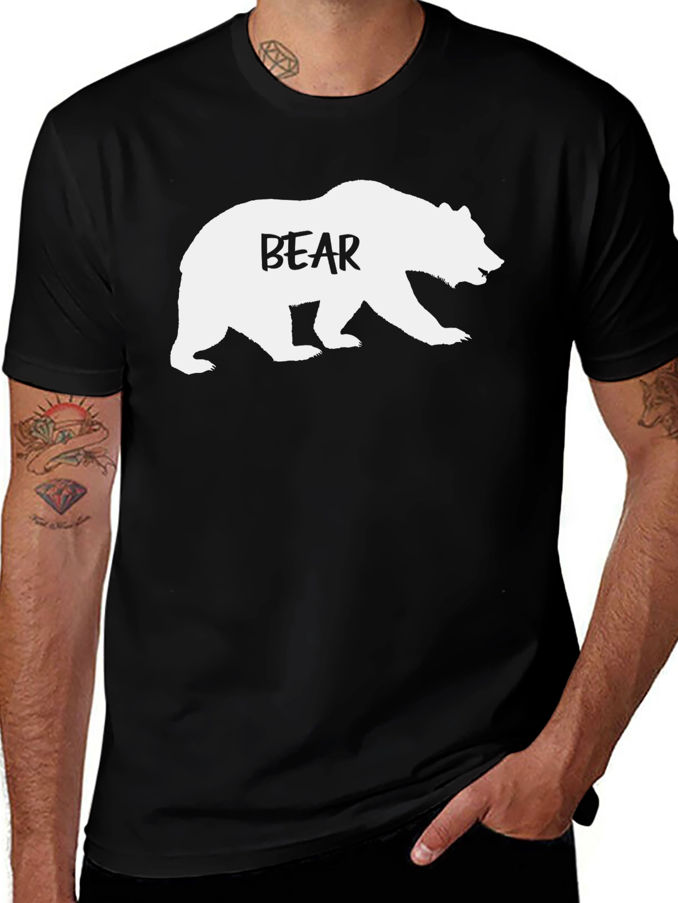 Variant 25 of Bear Graphic T-Shirt - Mens Casual Tee