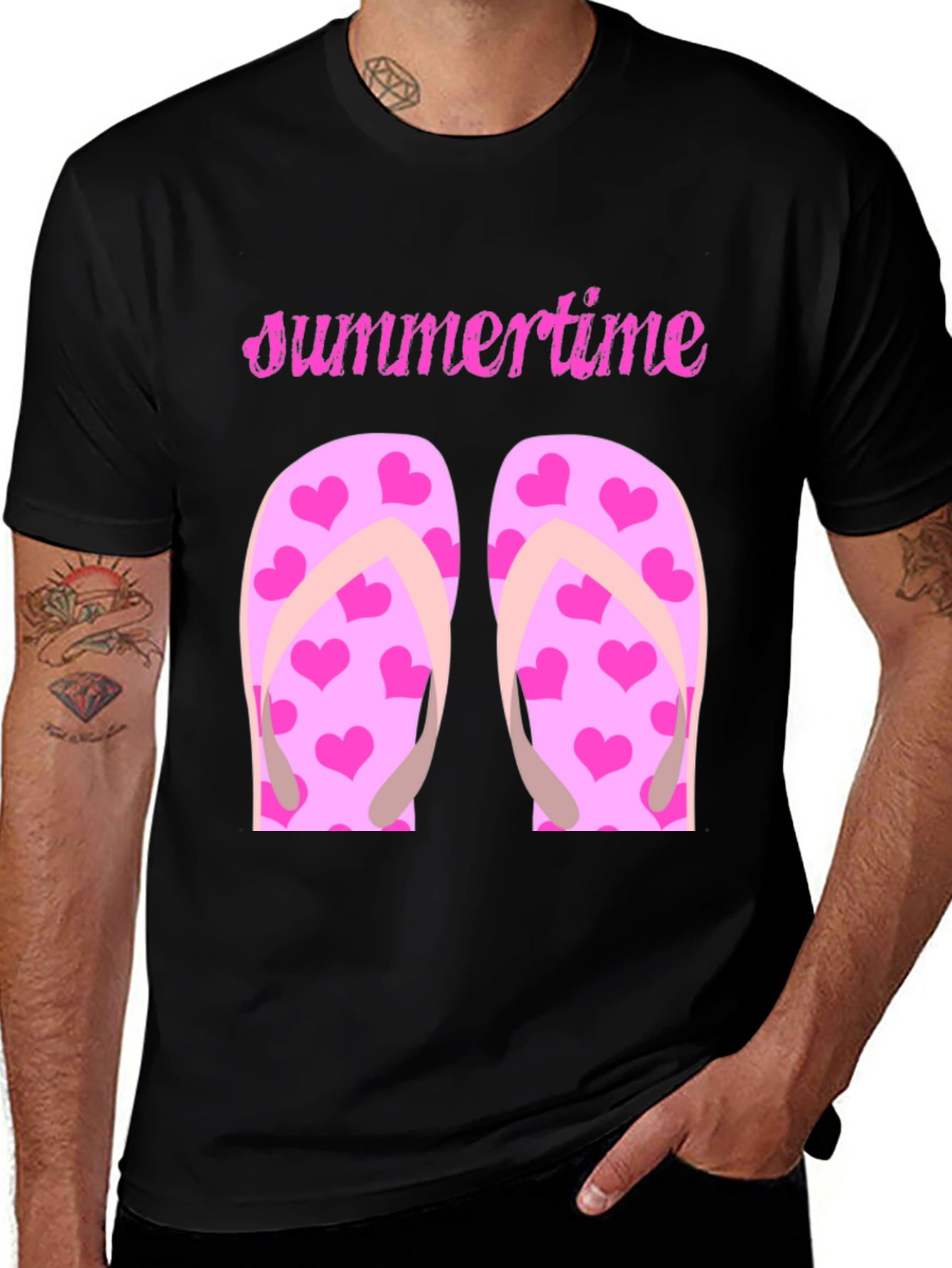 Variant 13 of Summertime Heart Flip Flop Graphic Tee