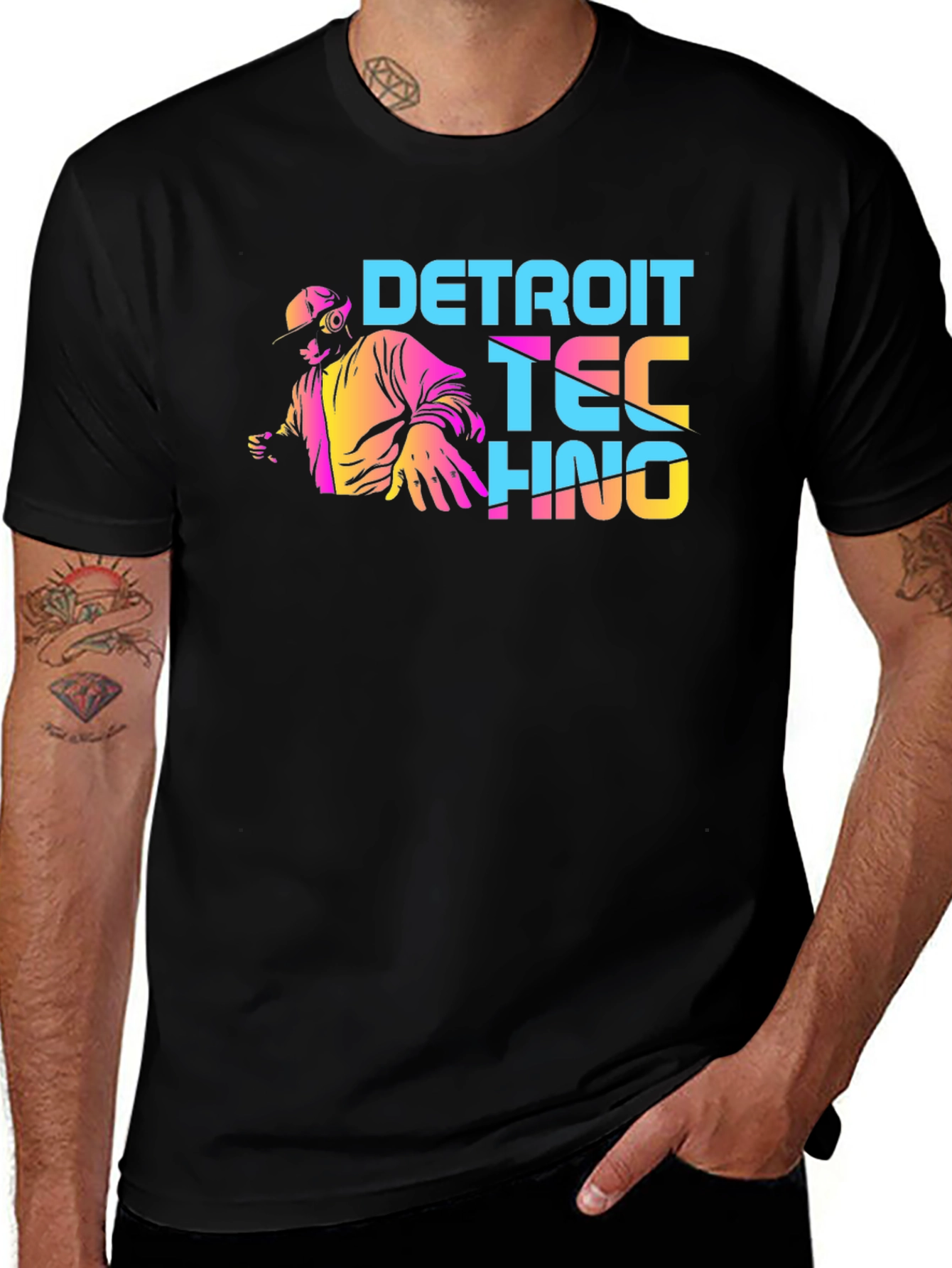 Detroit Techno Graphic Tee - Stylish DJ Shirt