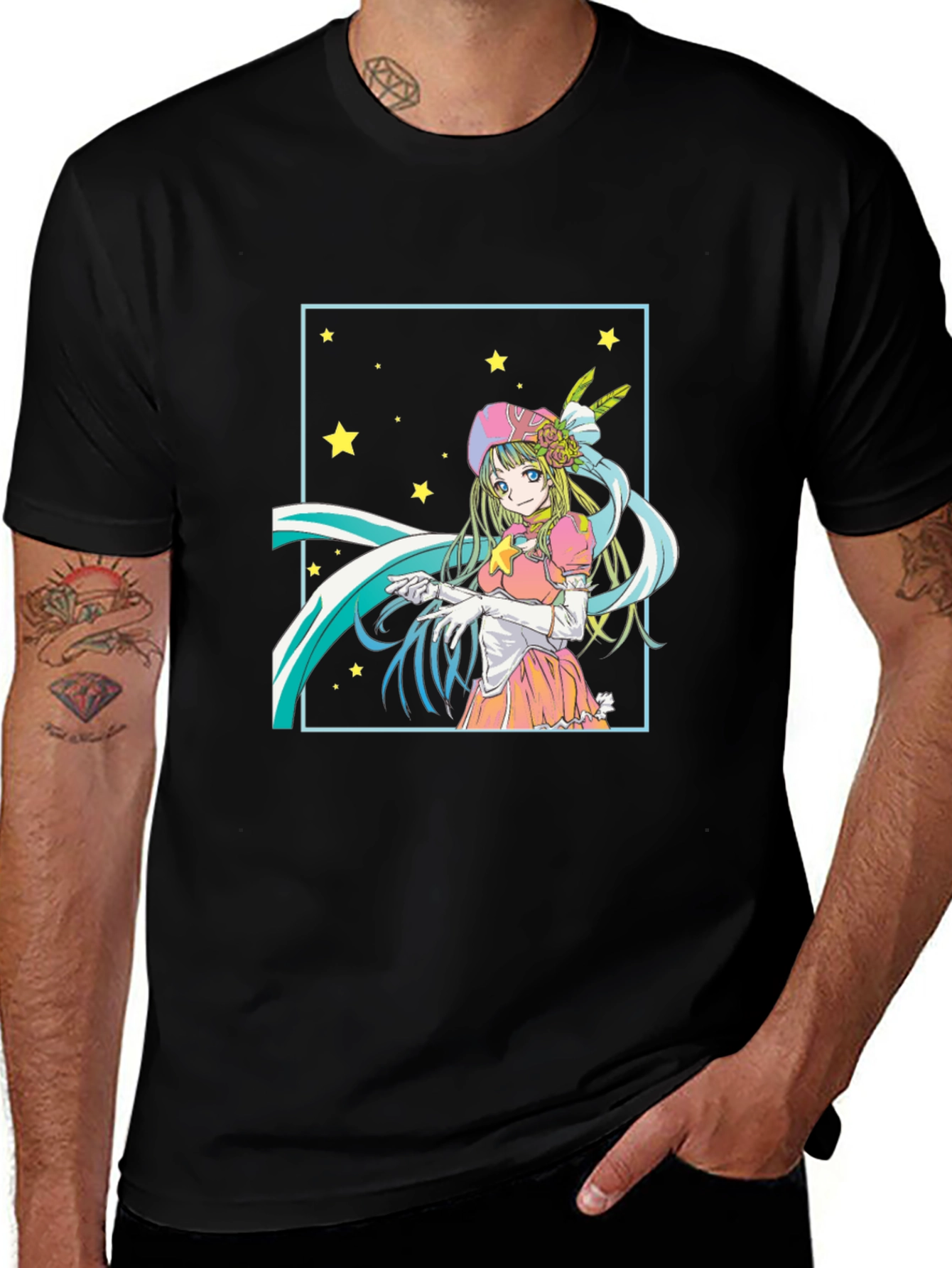 Variant 9 of Anime Girl Starry T-Shirt