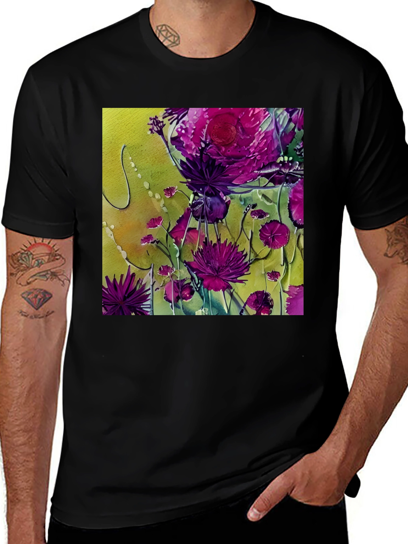 Floral Burst Graphic Tee - Vivid & Stylish Comfort