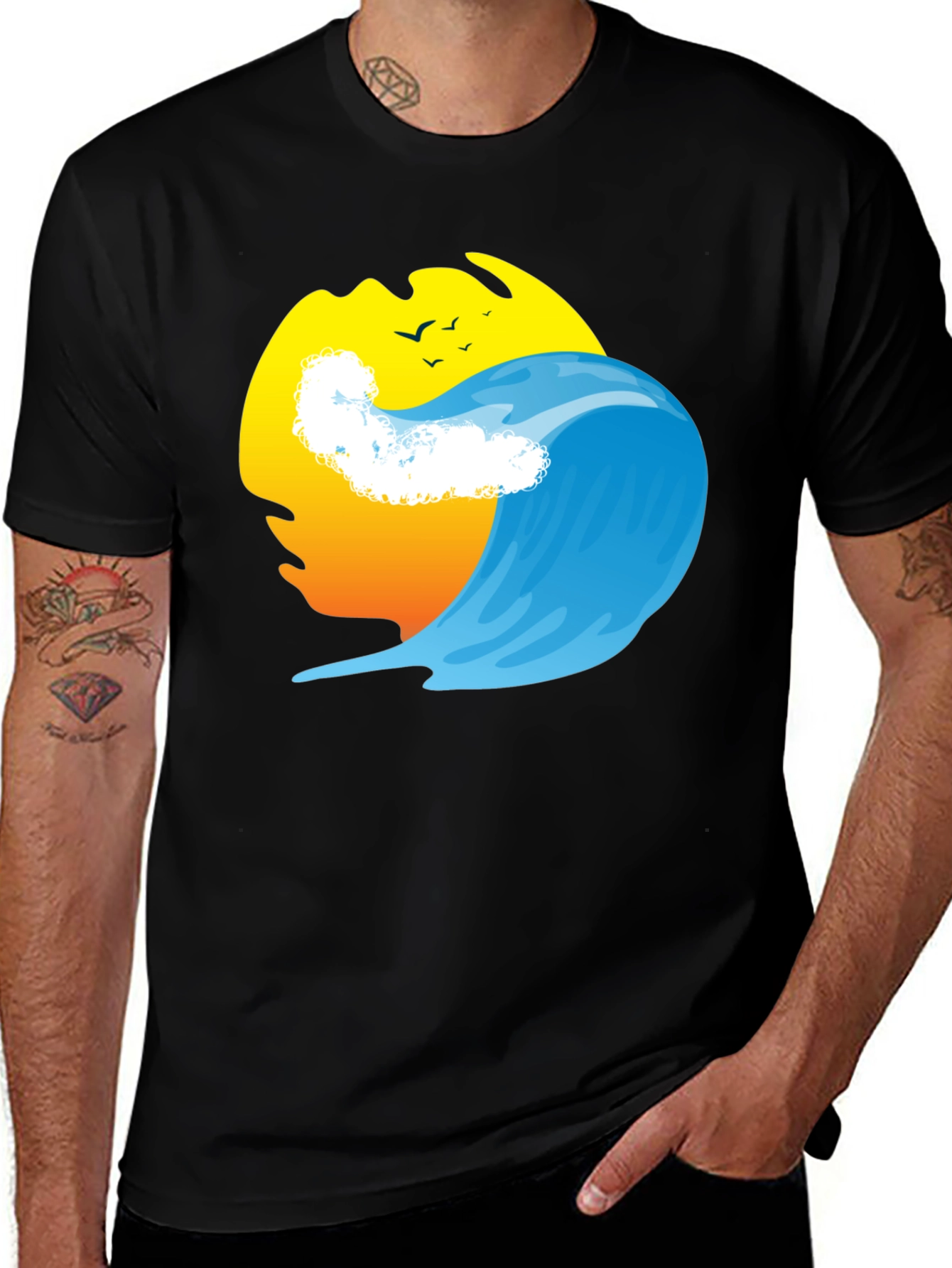 Variant 5 of Wave and Sun Graphic Tee