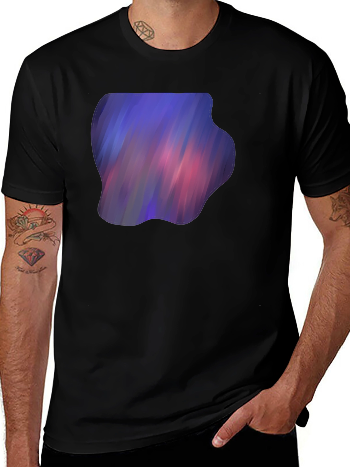 Variant 24 of Abstract Galaxy Print Black T-Shirt