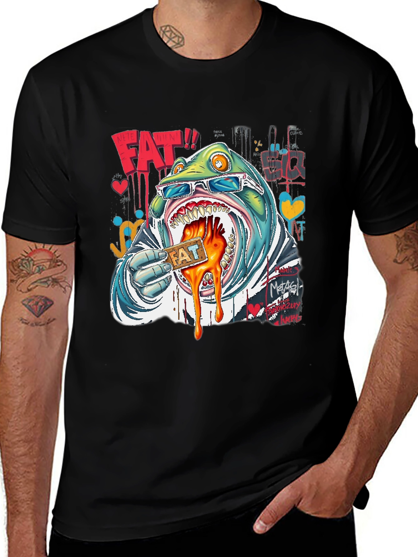 Variant 9 of Funny Cartoon Graphic Tee - Street Art Style