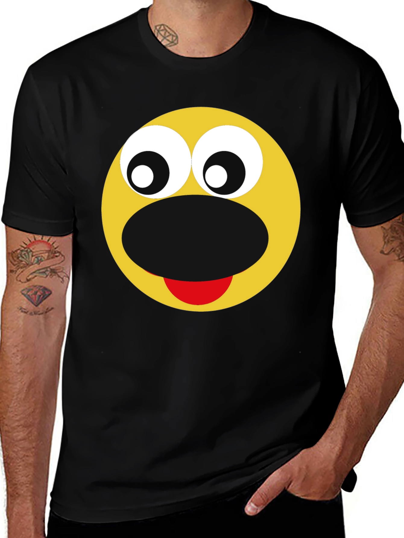 Variant 4 of Funny Emoji Black T-Shirt - Express Yourself!
