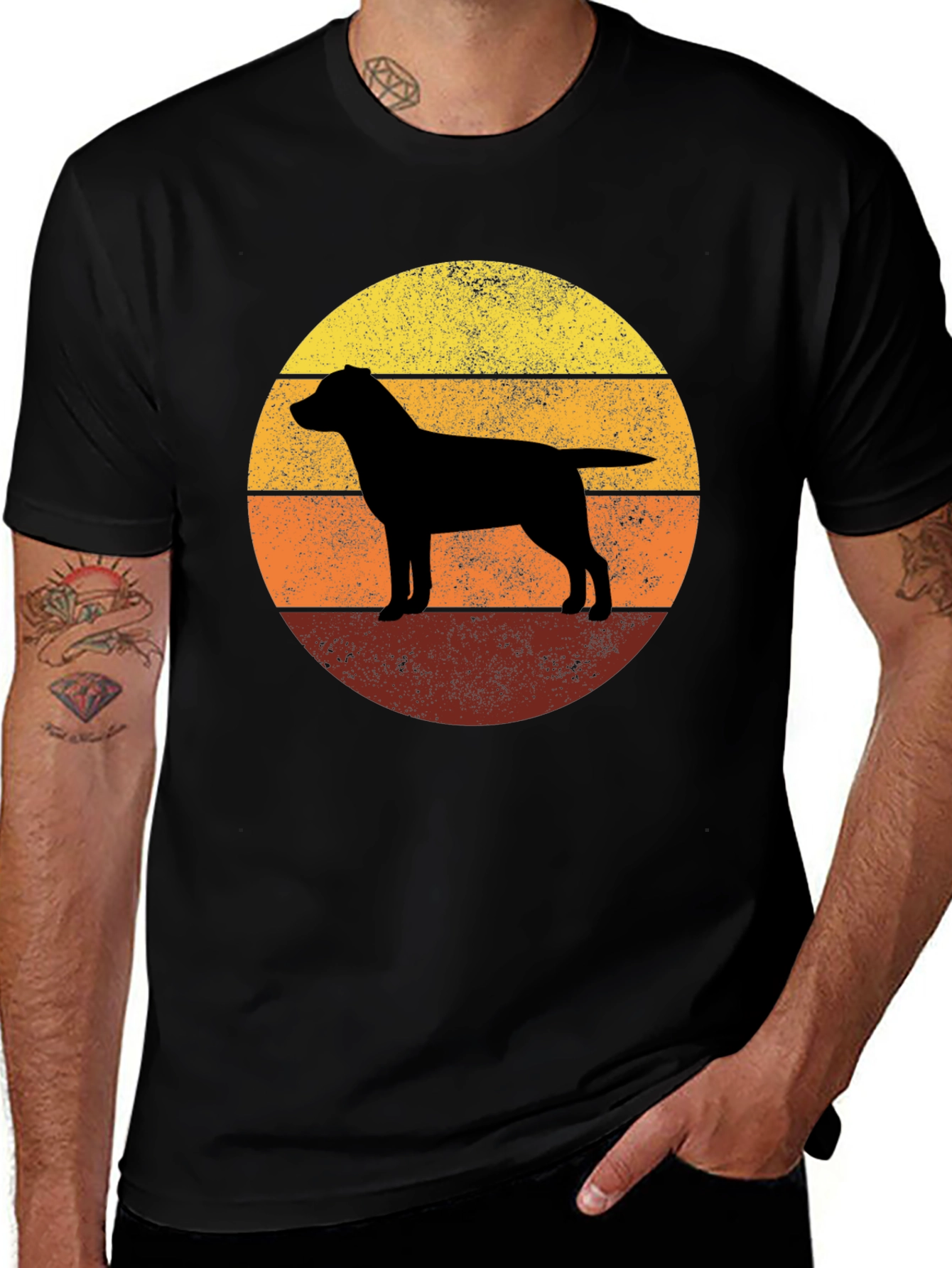 Variant 12 of Vintage Dog Silhouette Sunset T-Shirt