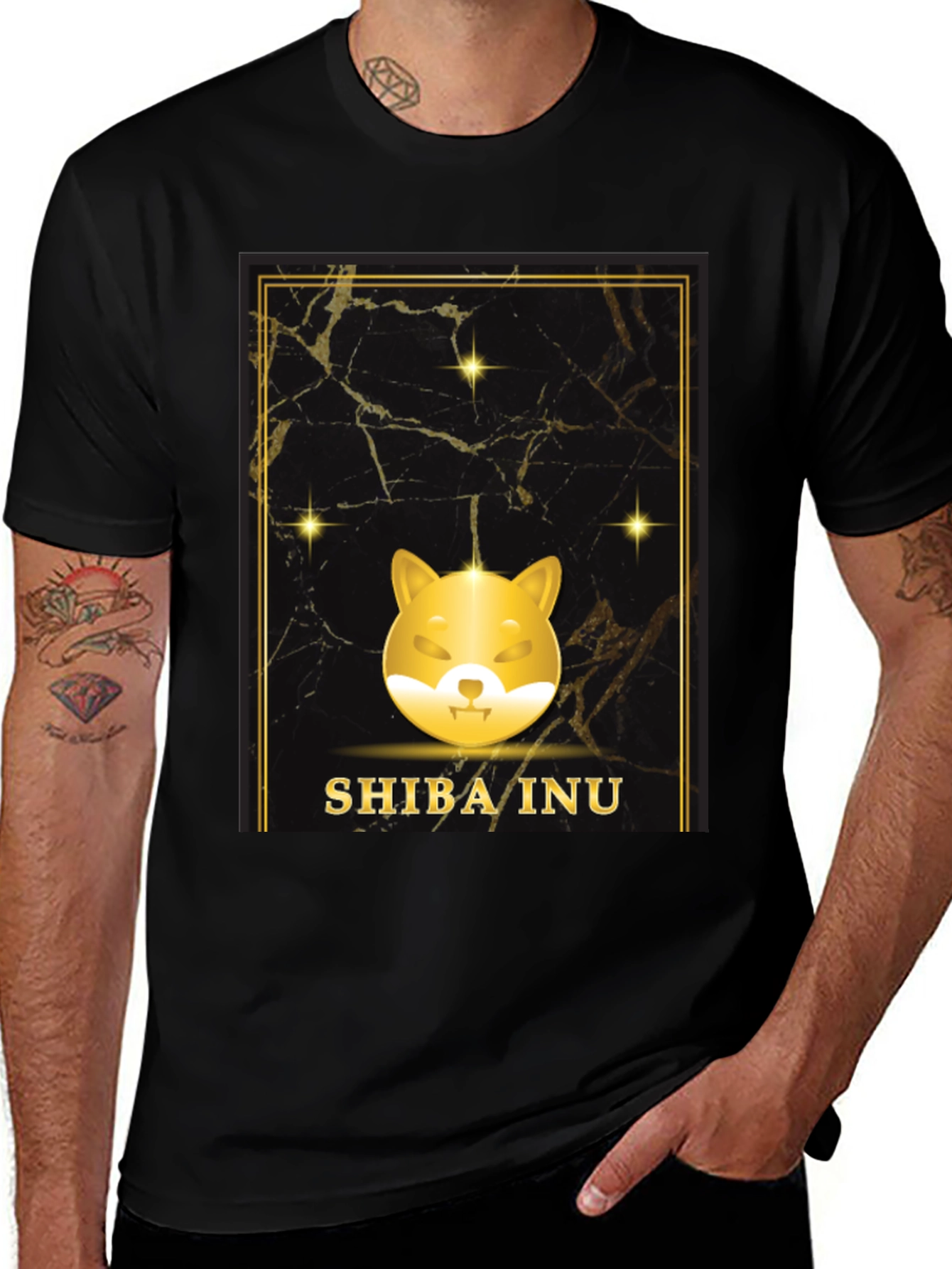 Shiba Inu Black T-Shirt - Crypto Doge Design