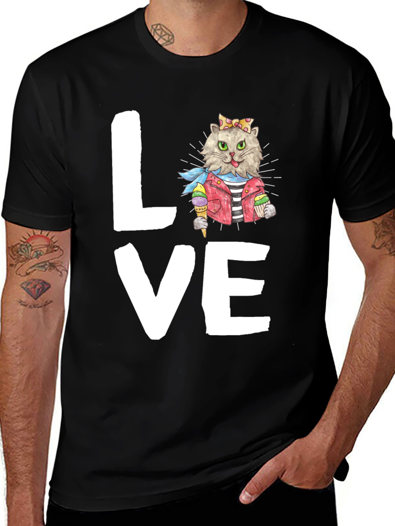 Variant 20 of Love Cat Graphic Tee - Stylish Unisex Shirt