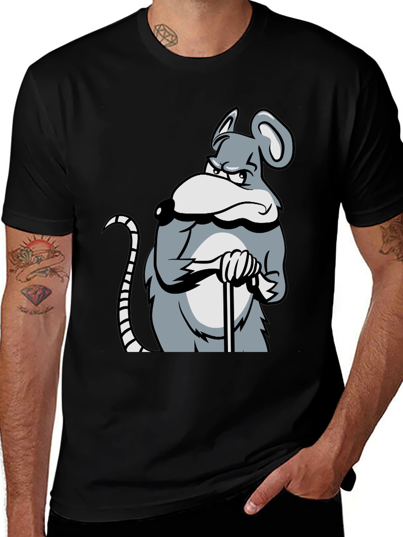 Variant 26 of Grumpy Mouse Graphic T-Shirt - Black