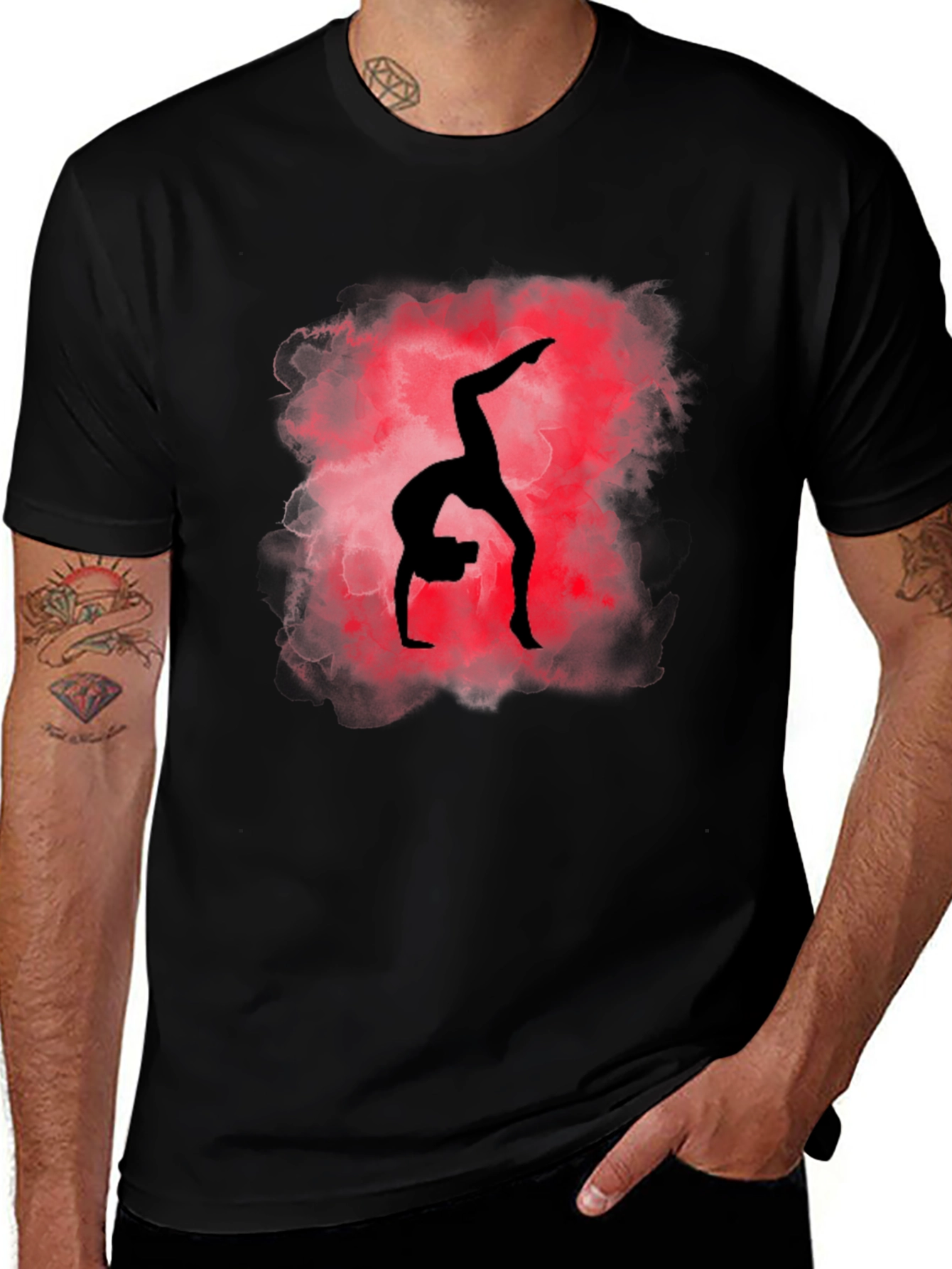 Variant 9 of Gymnast Silhouette Graphic Tee - Black