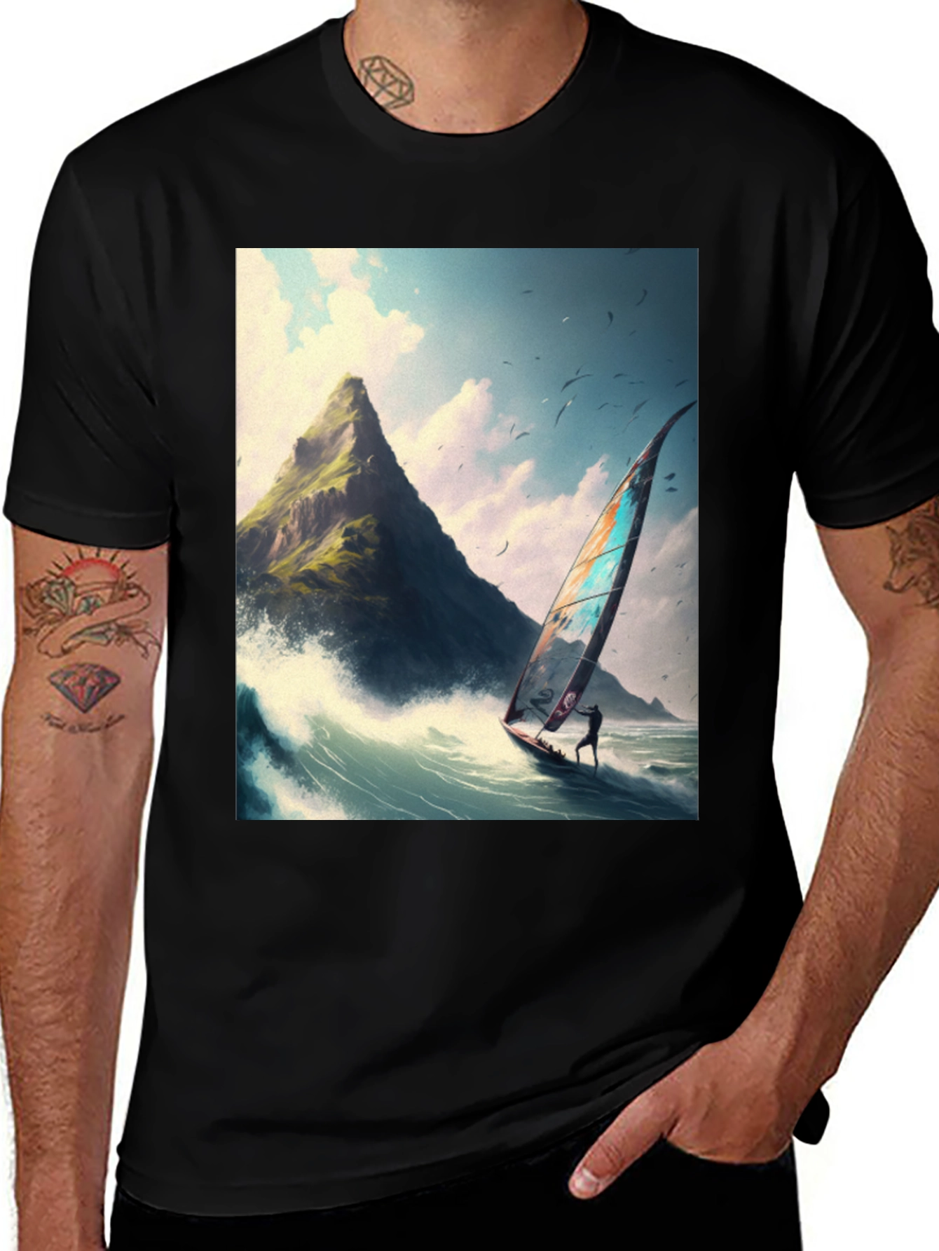Variant 19 of Ocean Windsurfer Graphic Tee