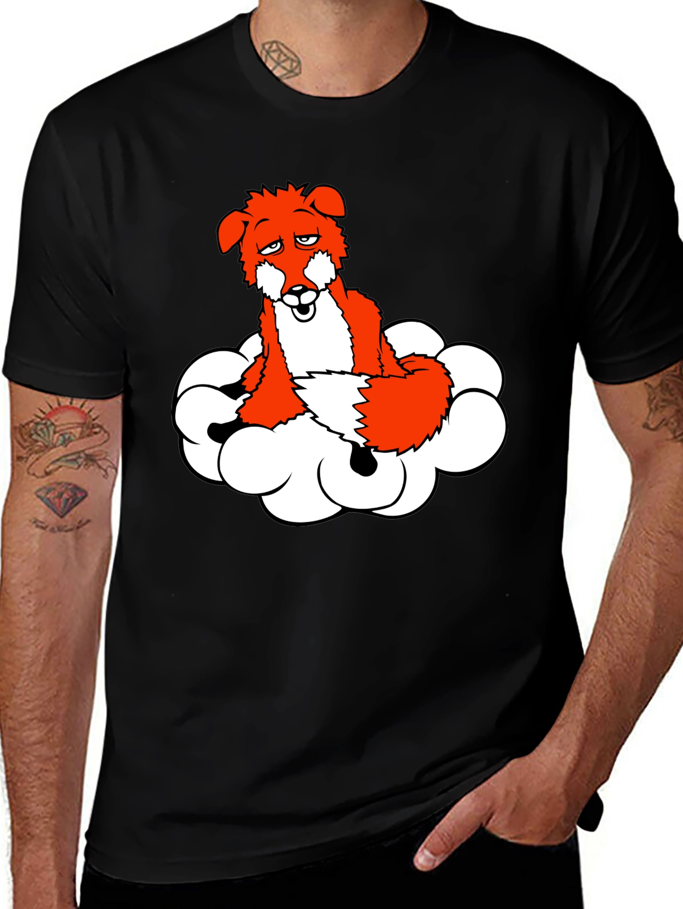 Variant 15 of Fox on Cloud T-Shirt - Unique Graphic Tee