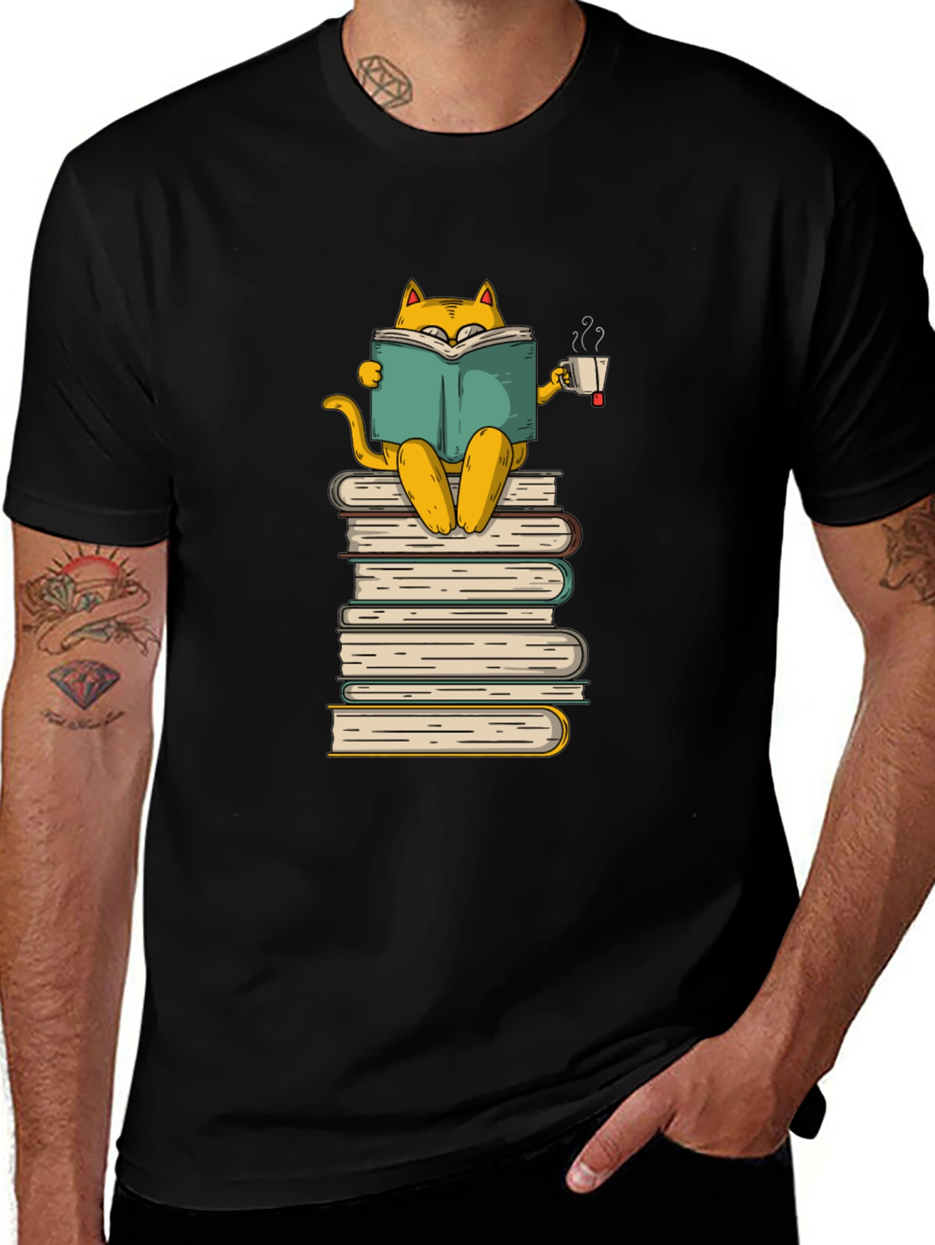 Variant 4 of Bookish Cat T-Shirt: Cozy Reader