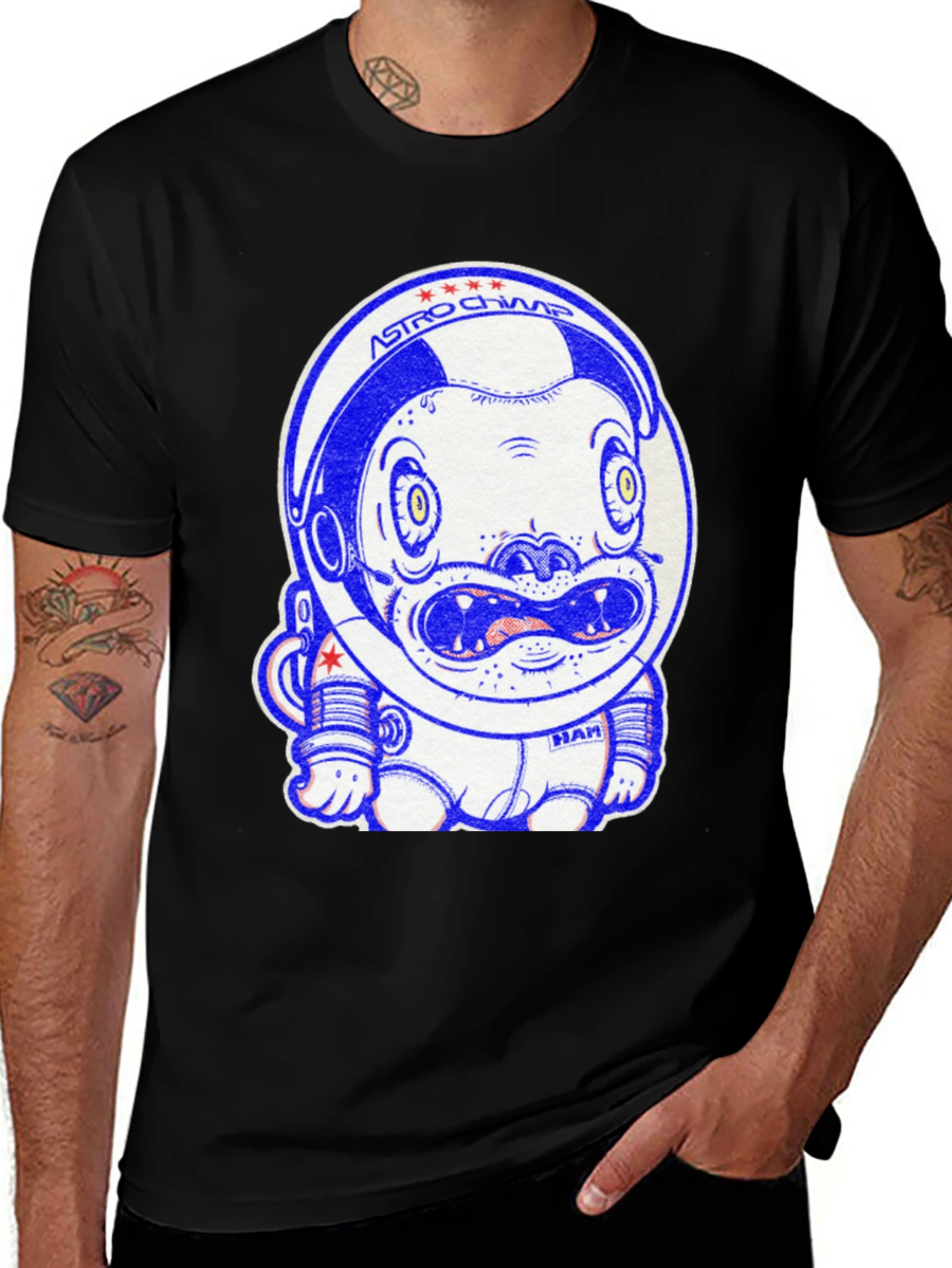 Variant 2 of Astro Chimp Graphic Tee - Space Monkey Design