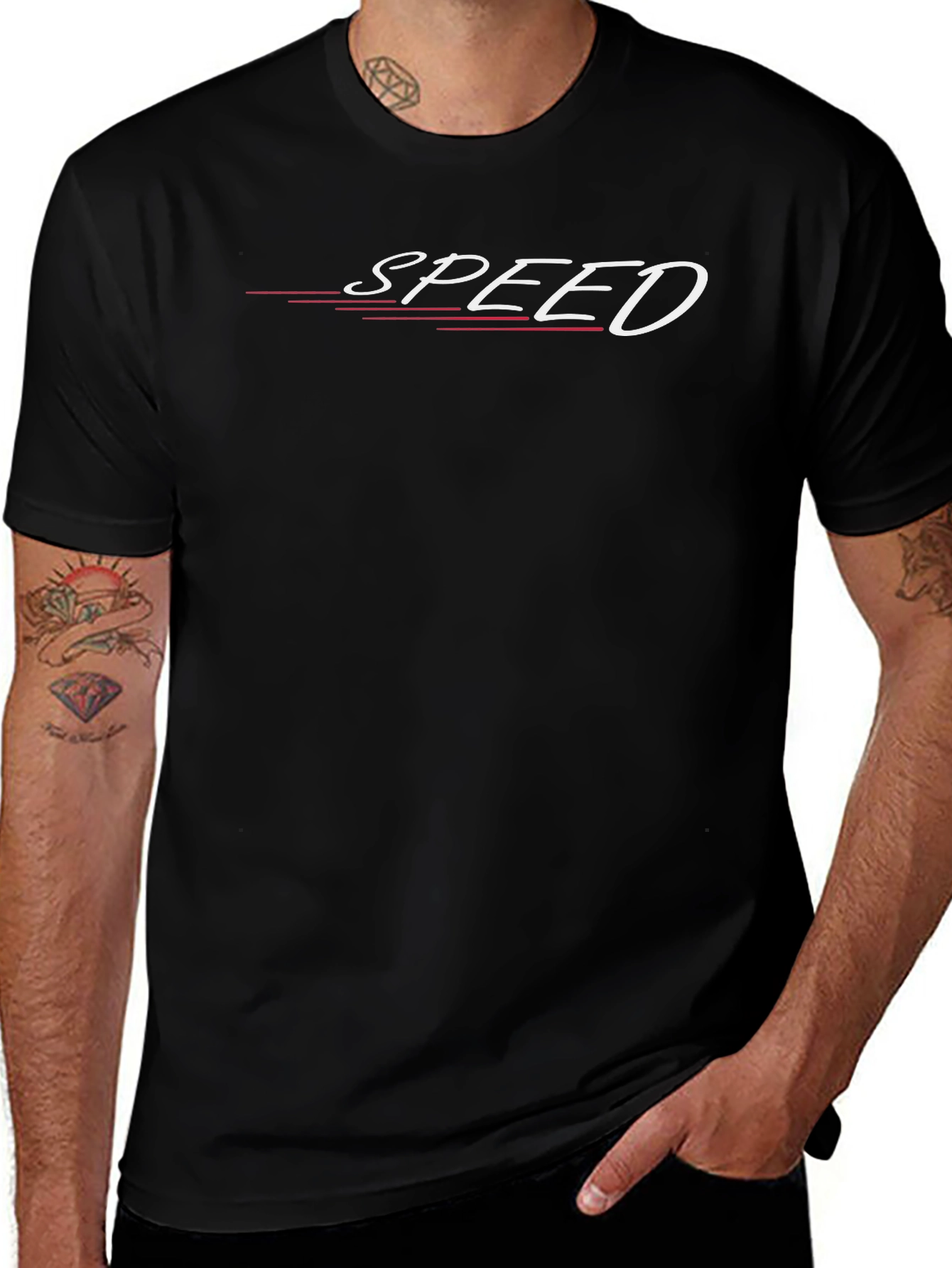 Variant 2 of Men's Black SPEED Graphic Tee - Stylish Casual Wear