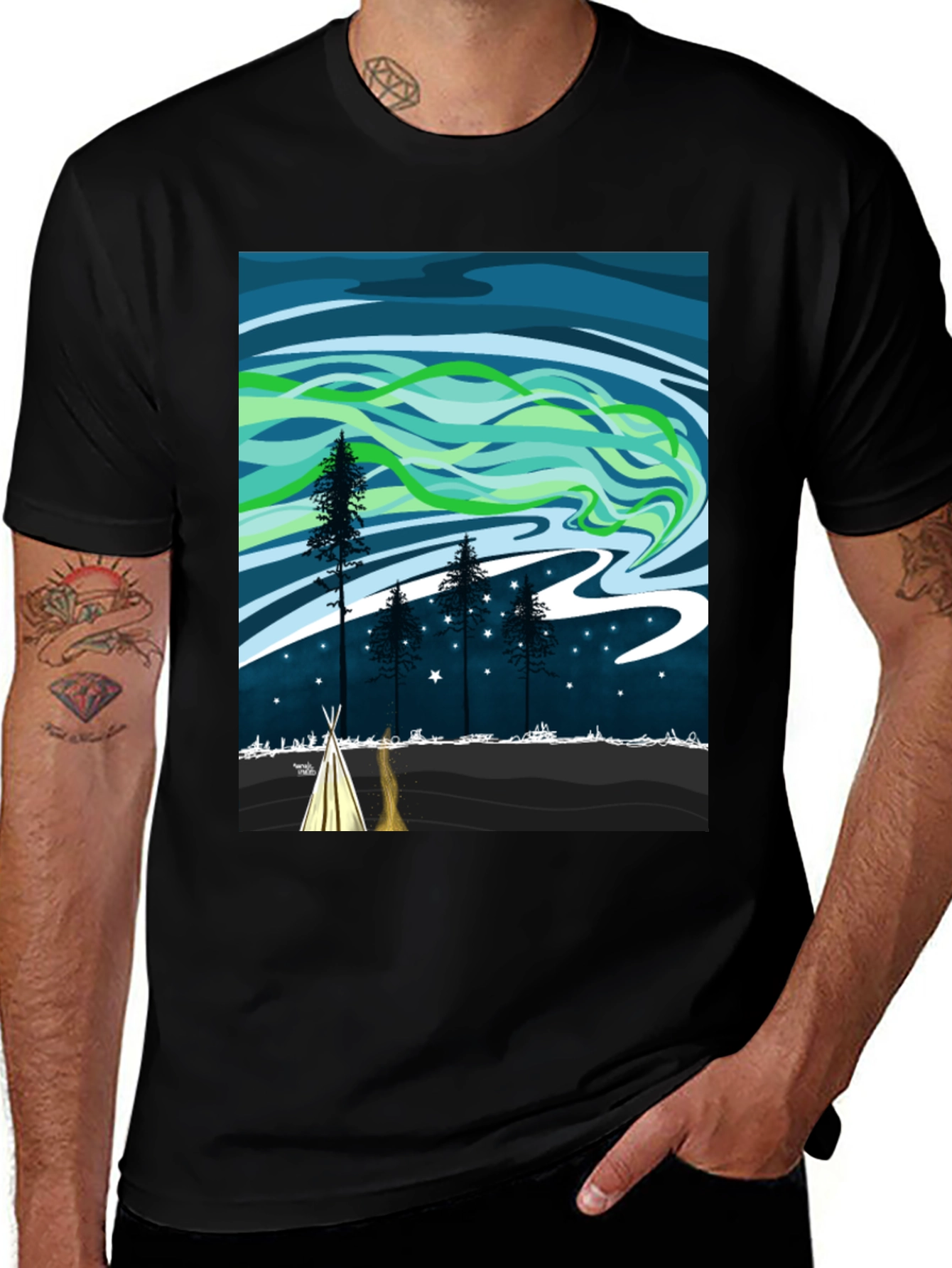 Aurora Borealis Graphic T-Shirt - Nature Tee