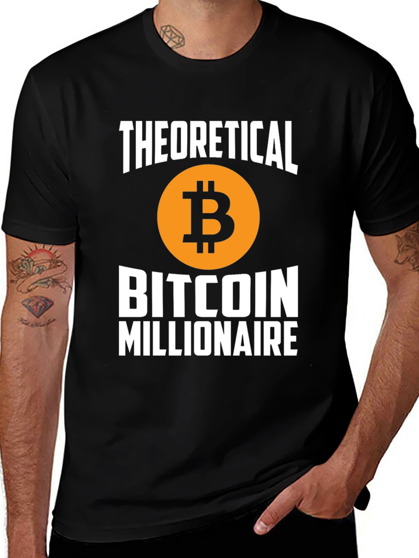 Variant 2 of Theoretical Bitcoin Millionaire Black T-Shirt