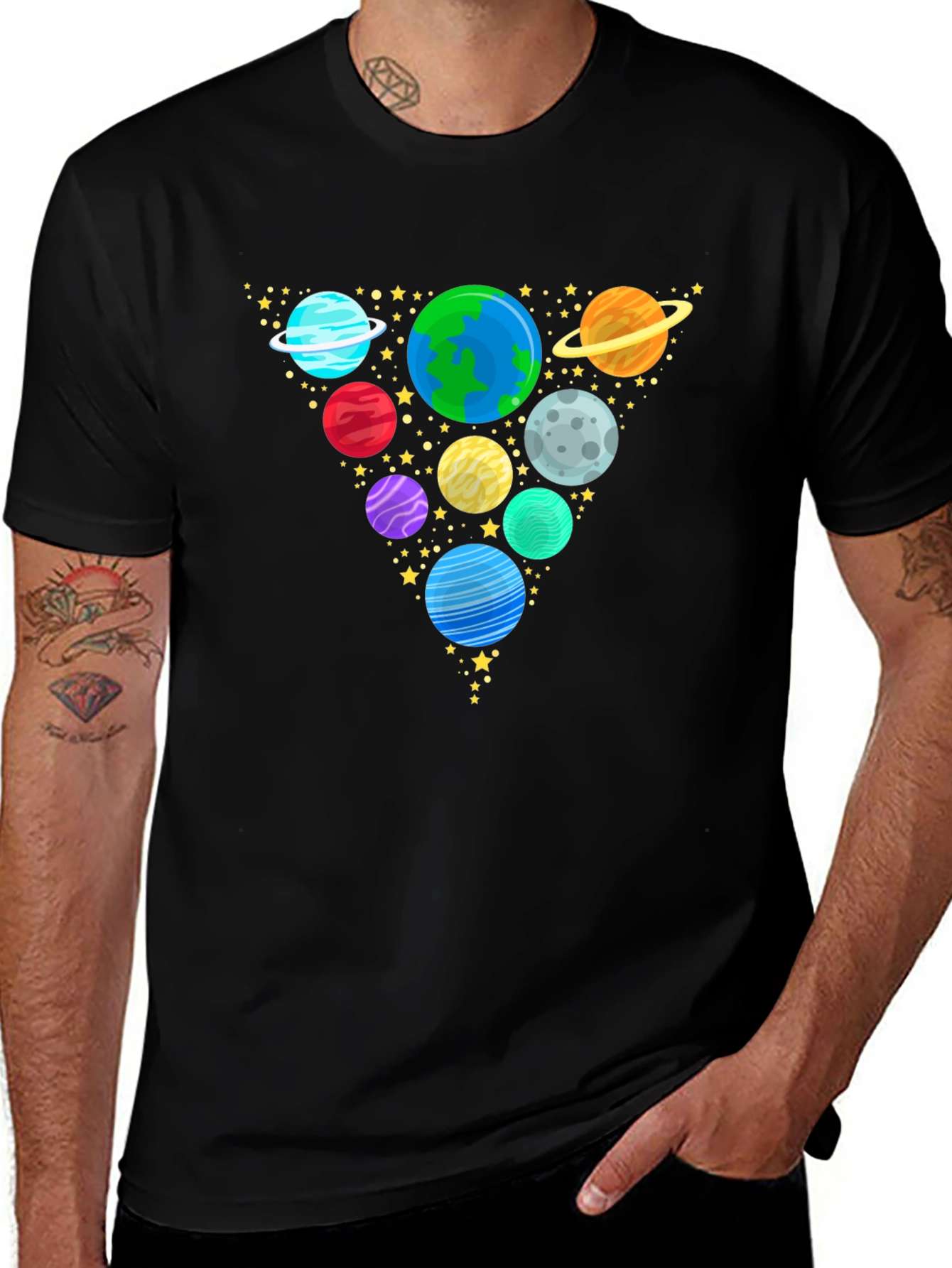 Planets Graphic T-Shirt Black