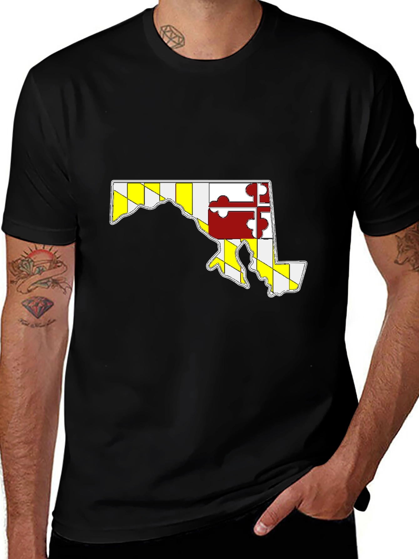 Maryland State Flag T-Shirt - Black
