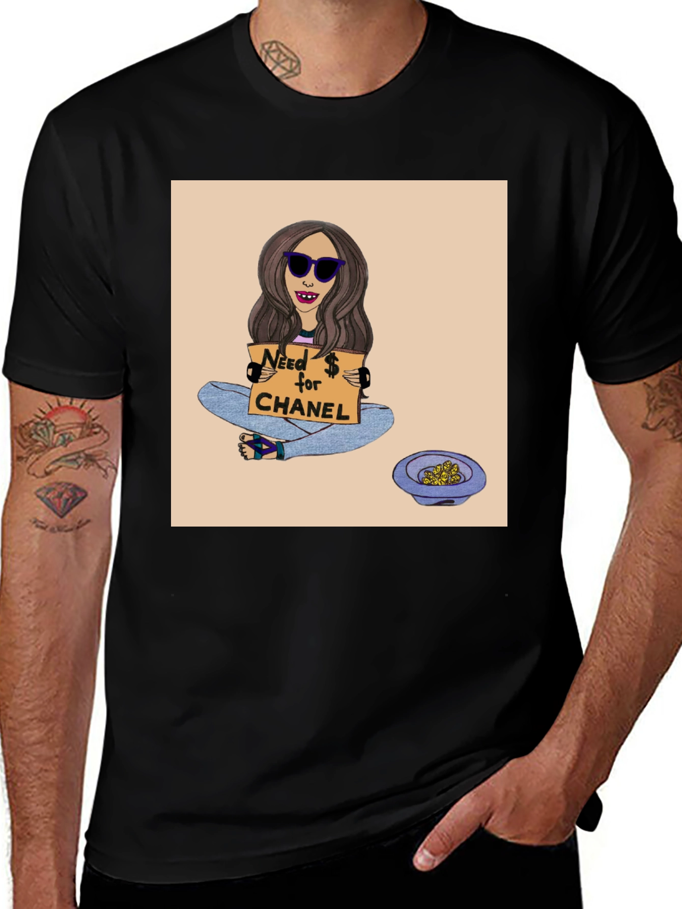 Variant 6 of Novelty Graphic Tee: Need $ for Chanel