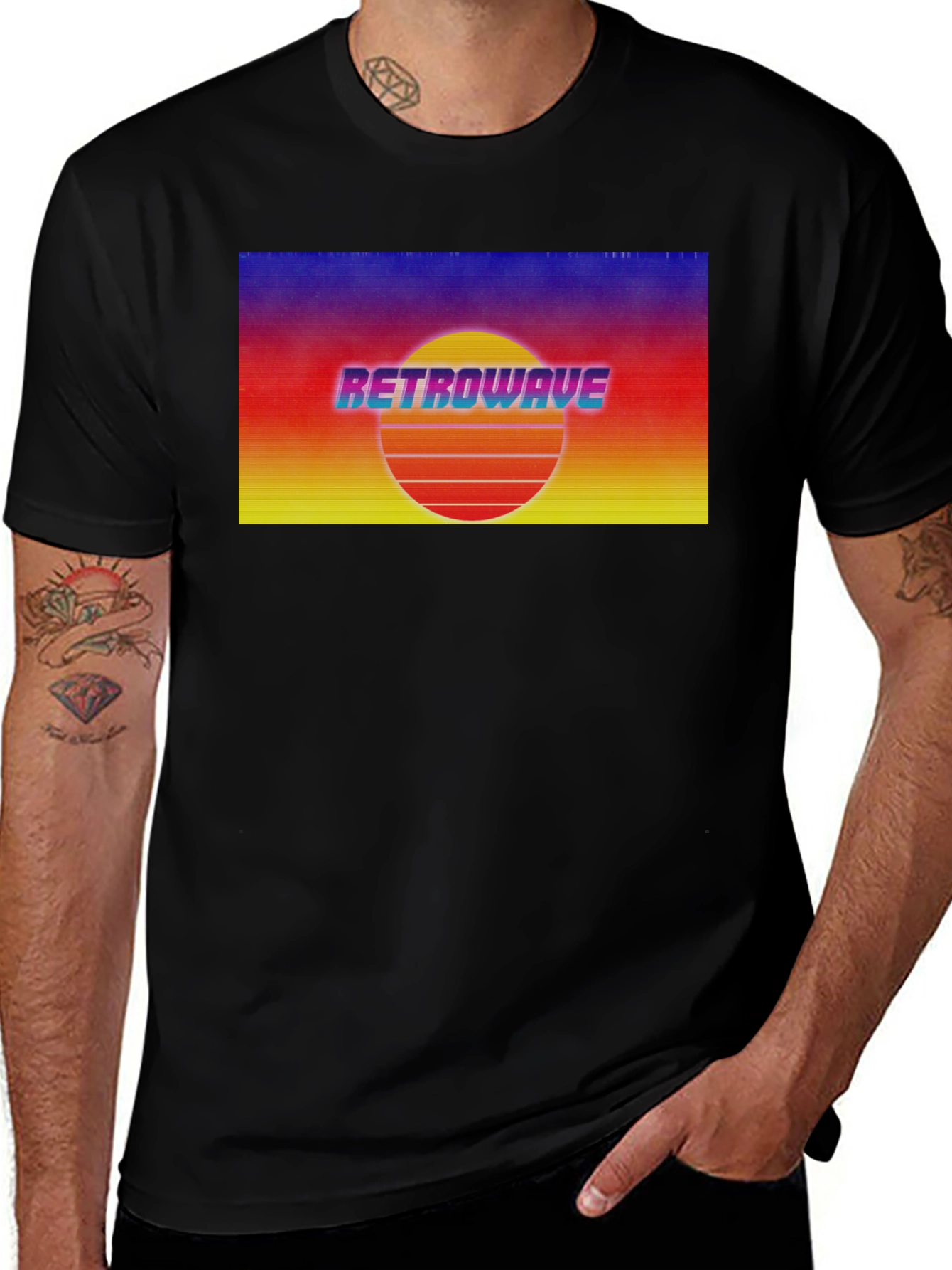 Variant 30 of Retrowave Sunset Graphic Tee - Retro Style