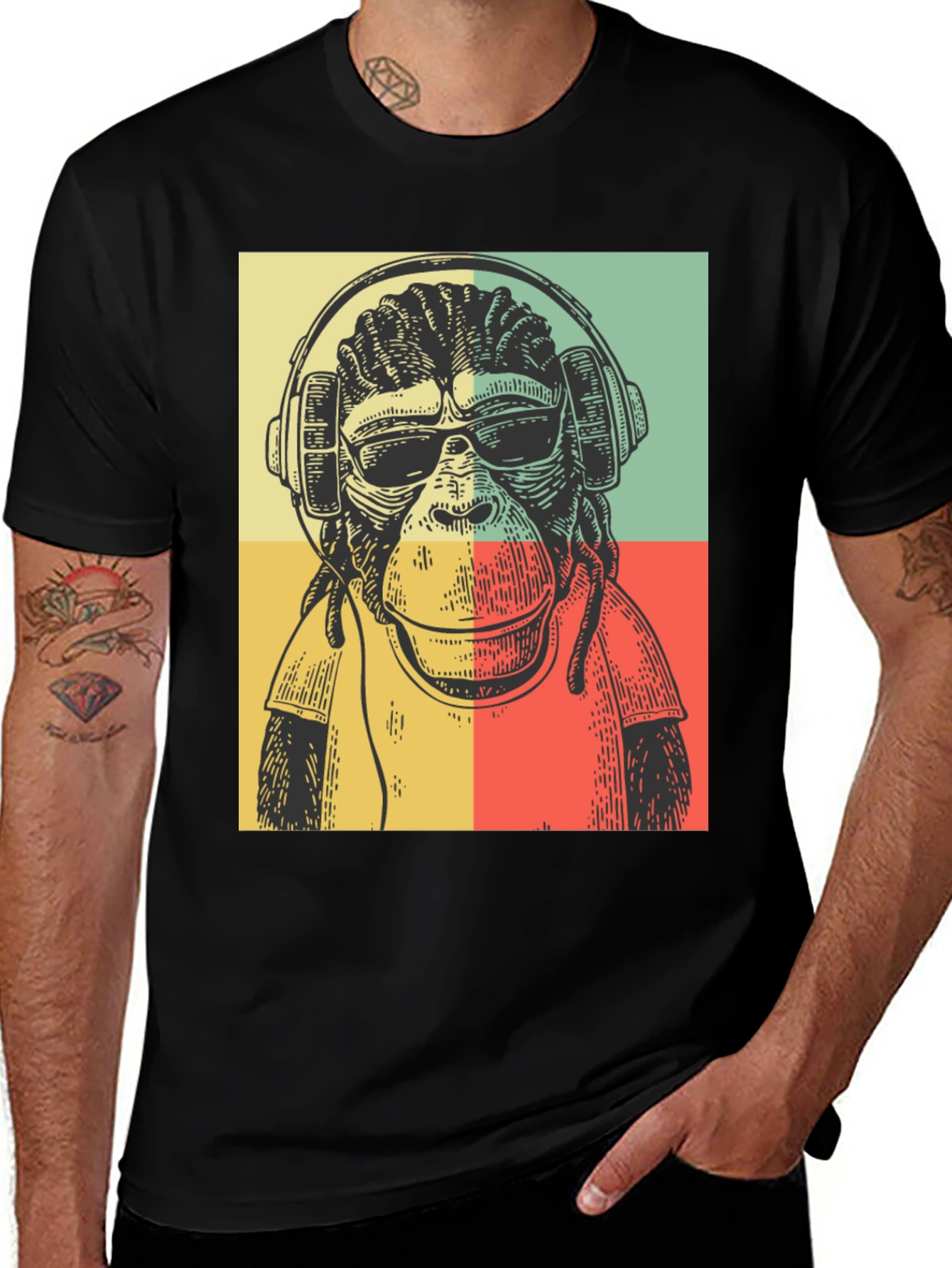 Variant 30 of Retro Monkey DJ T-Shirt