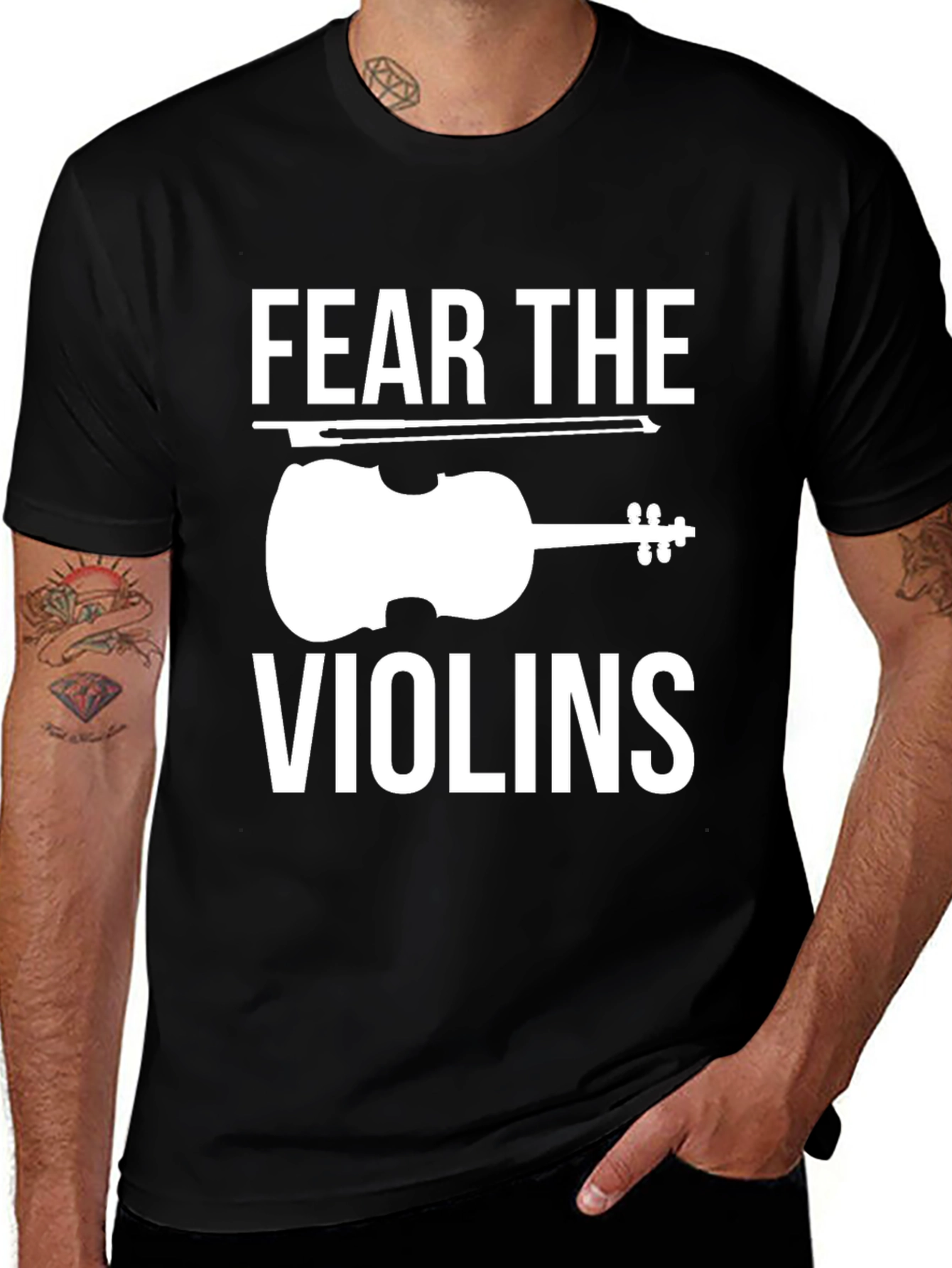 Variant 16 of Fear The Violins Black Graphic Tee