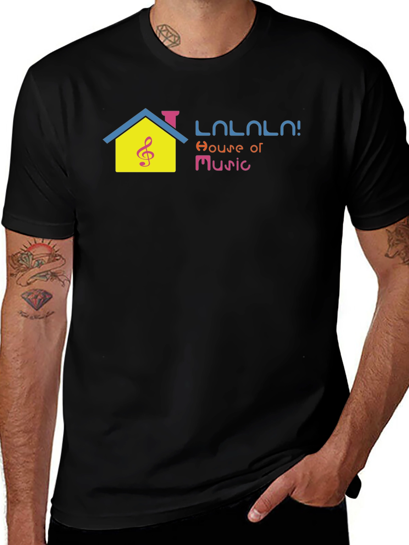 House of Music Graphic T-Shirt - Funky Design
