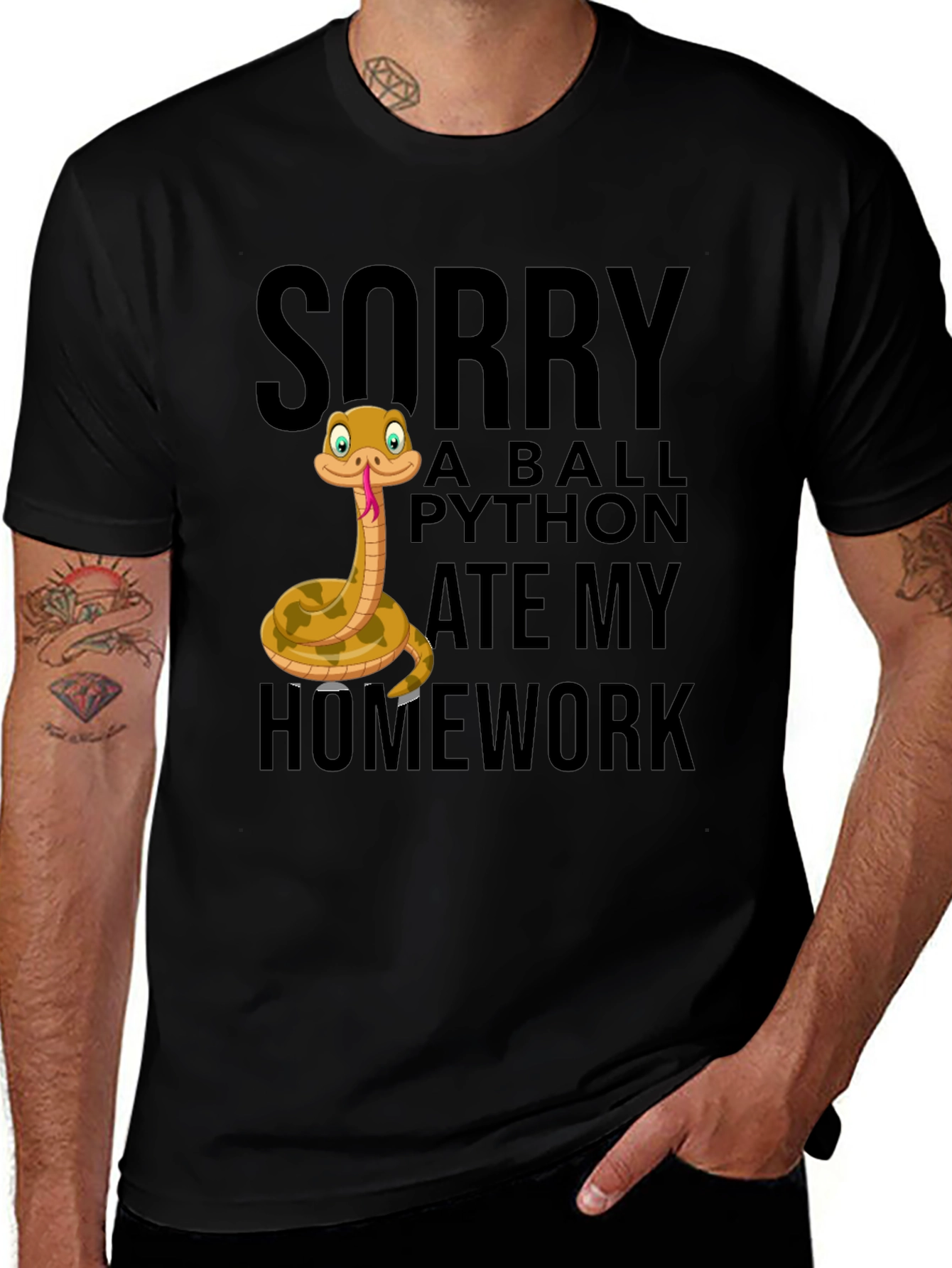 Variant 9 of Funny "Ball Python Ate My Homework" T-Shirt