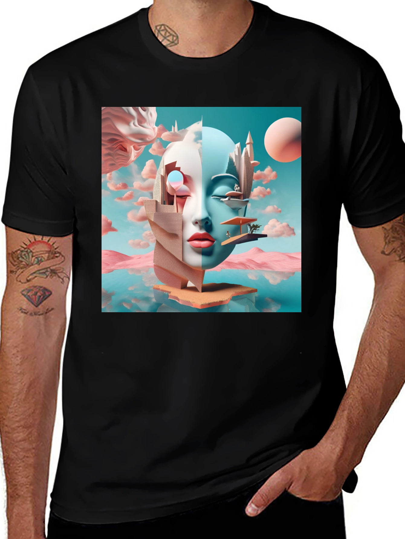 Variant 30 of Dreamscape Graphic Tee - Artistic Surreal Design