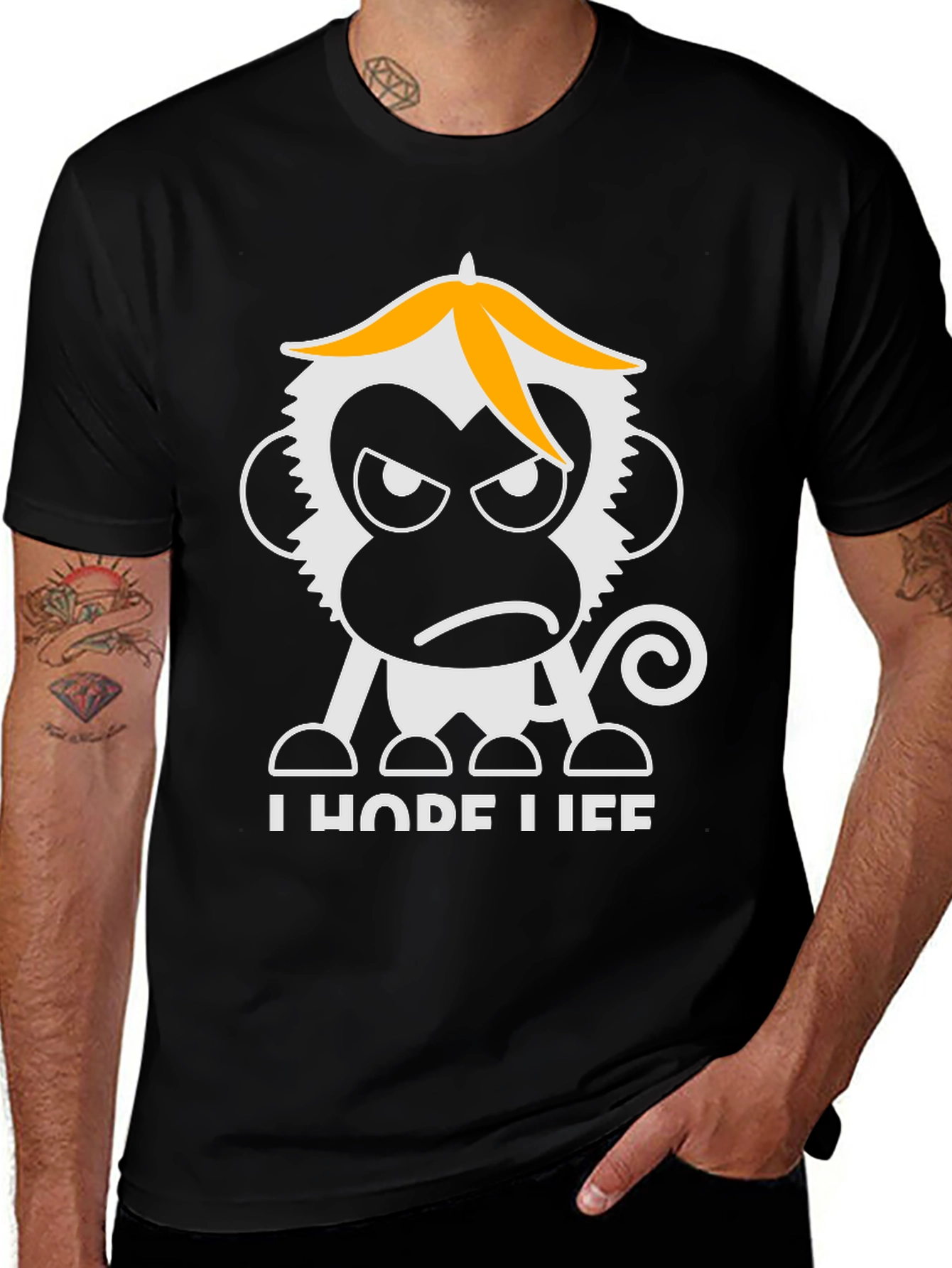 Variant 17 of Grumpy Monkey Graphic T-Shirt - Black