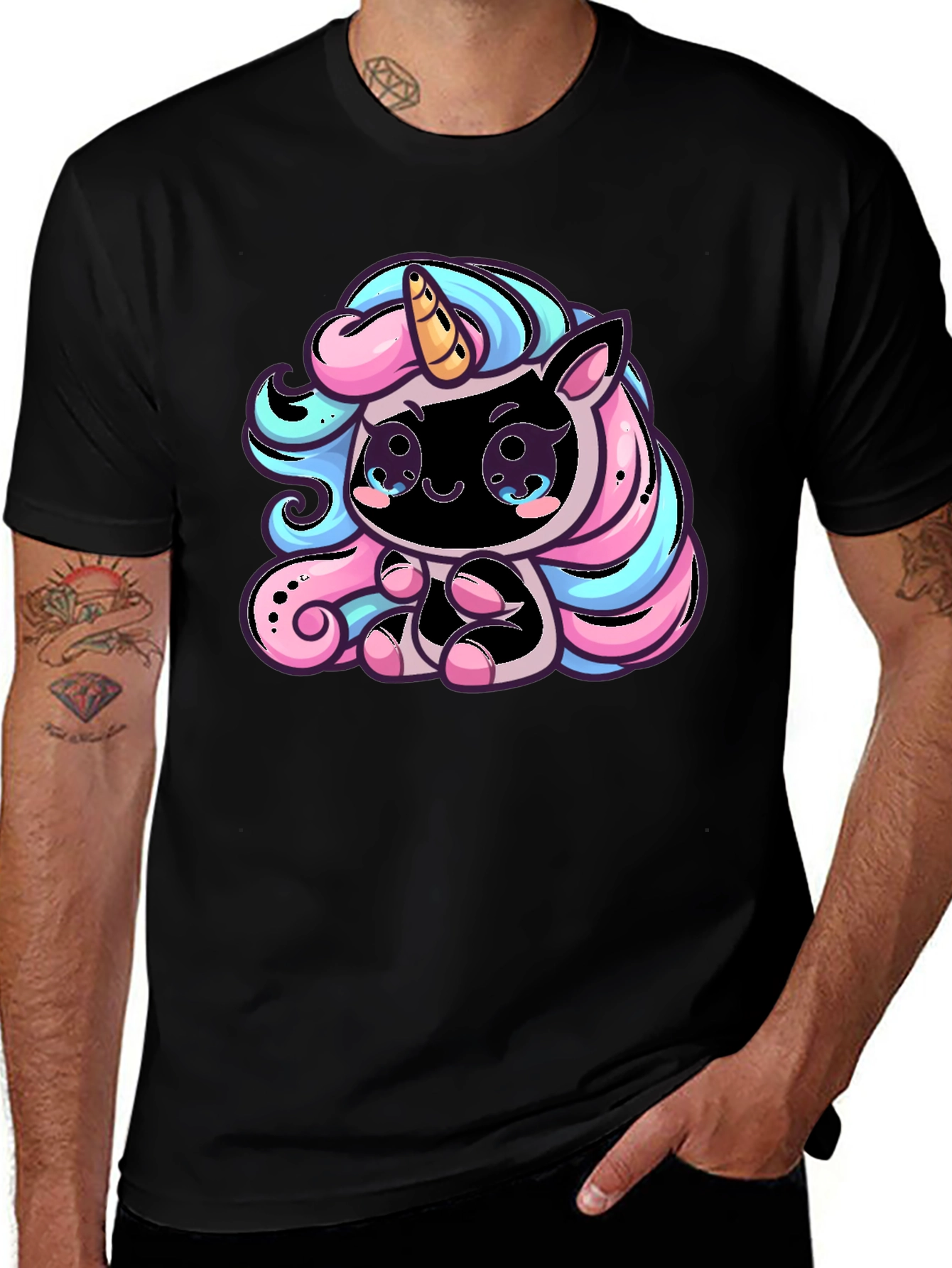 Unicorn Graphic Black T-Shirt