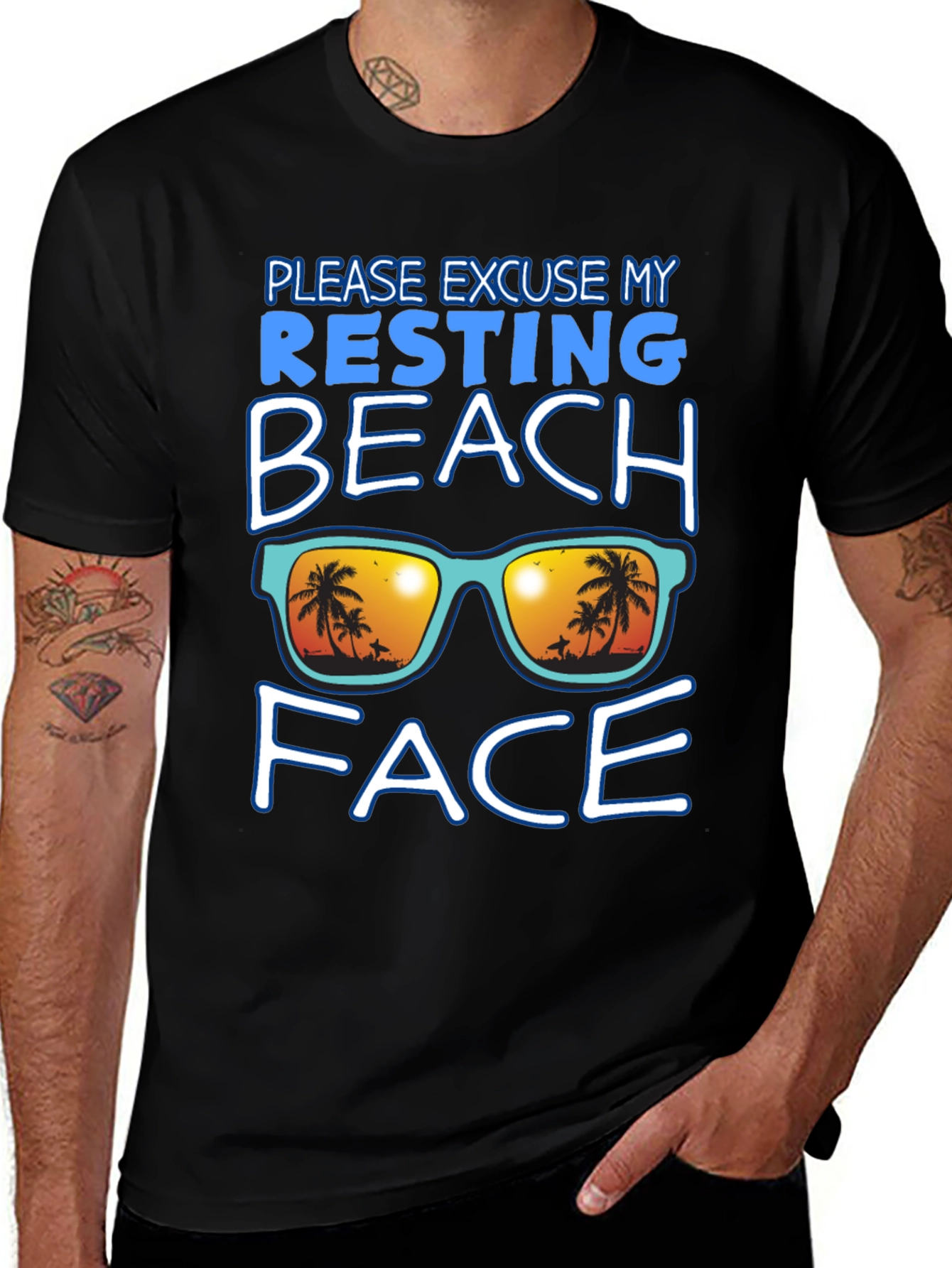 Variant 11 of Resting Beach Face Graphic Tee