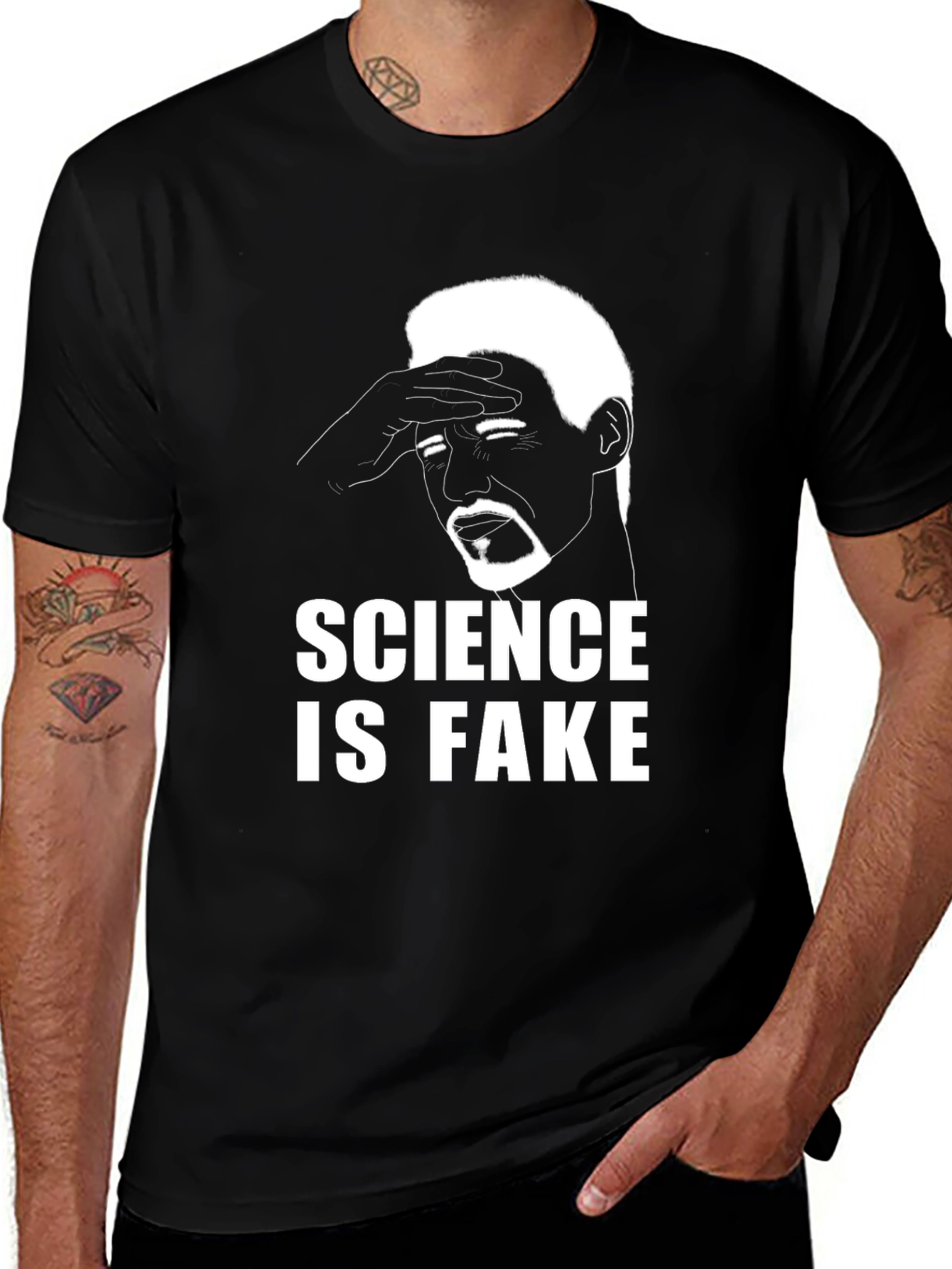 Variant 25 of Science is Fake Graphic T-Shirt - Black Tee