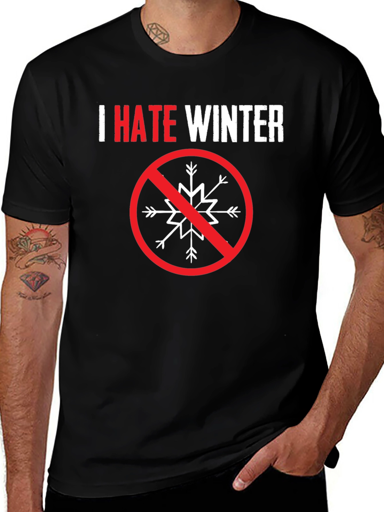 I Hate Winter Graphic Tee - Anti-Winter Statement Shirt