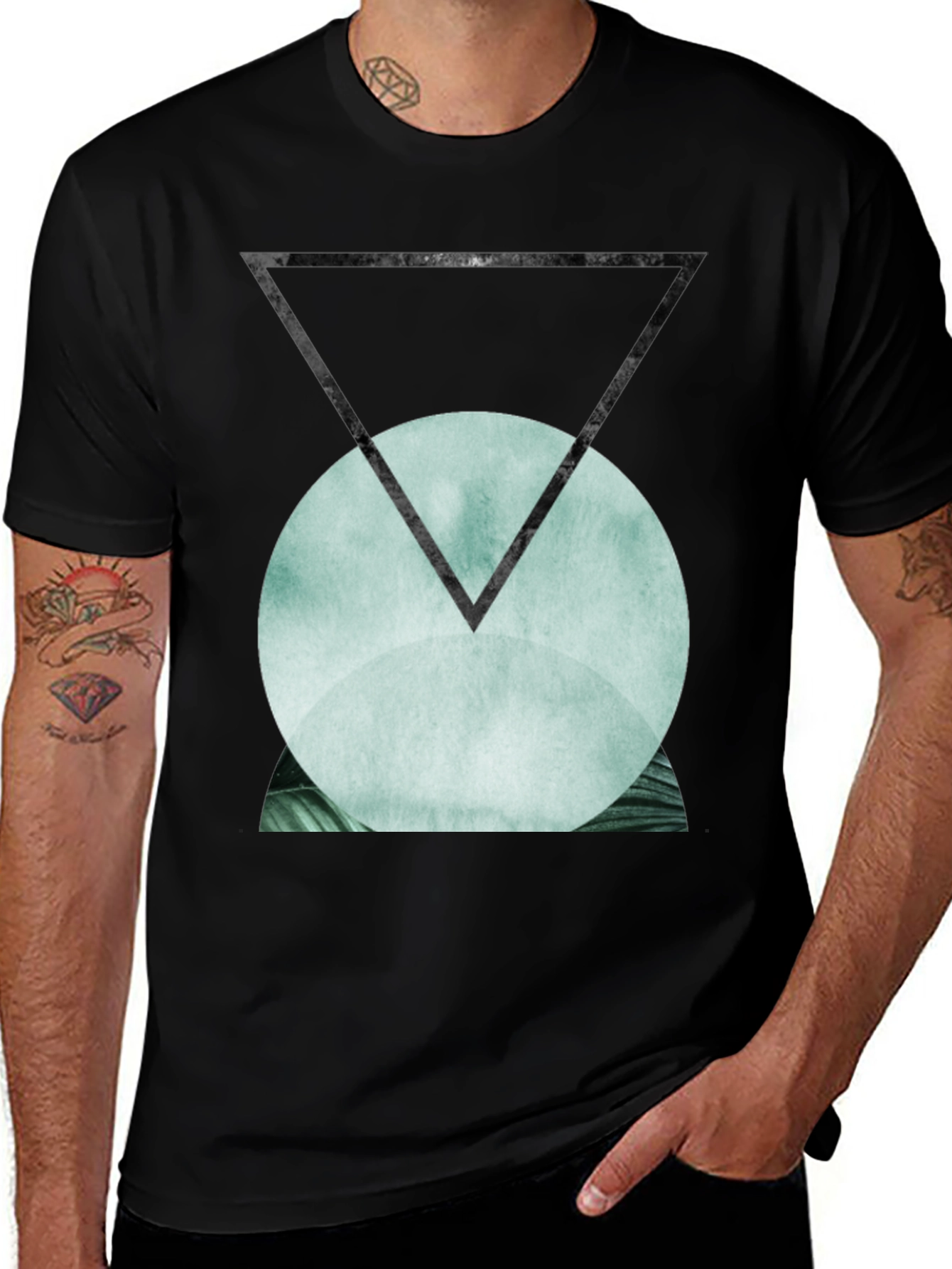 Variant 6 of Abstract Geometric Graphic Print Men's T-Shirt
