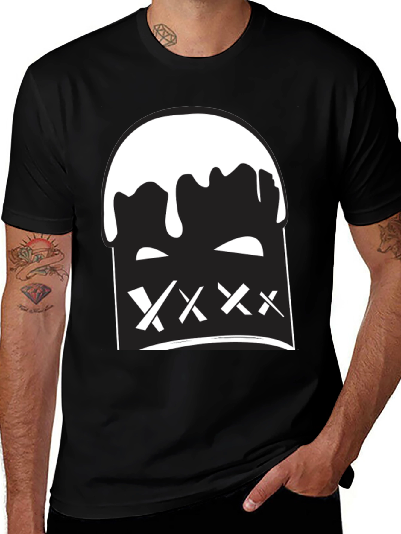 Variant 20 of Black Tee with Bold Graphic Print