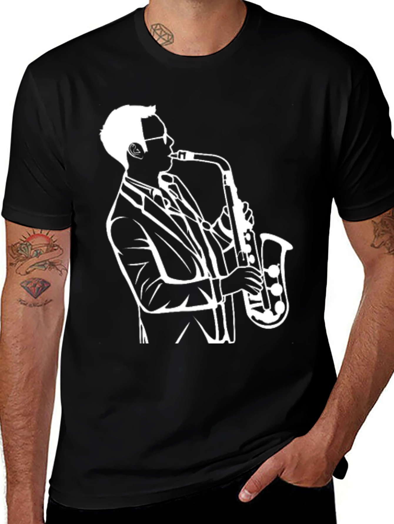 Cool Saxophone Player Graphic Tee