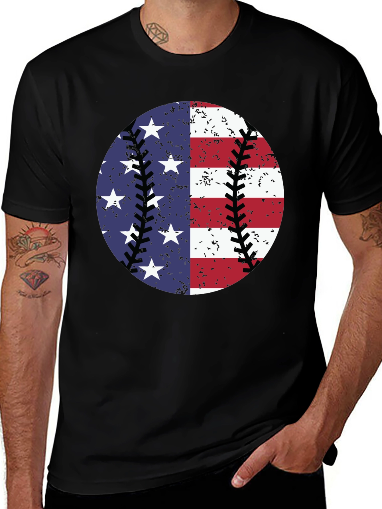 Variant 11 of Patriotic Baseball T-Shirt: Stars & Stripes Tee