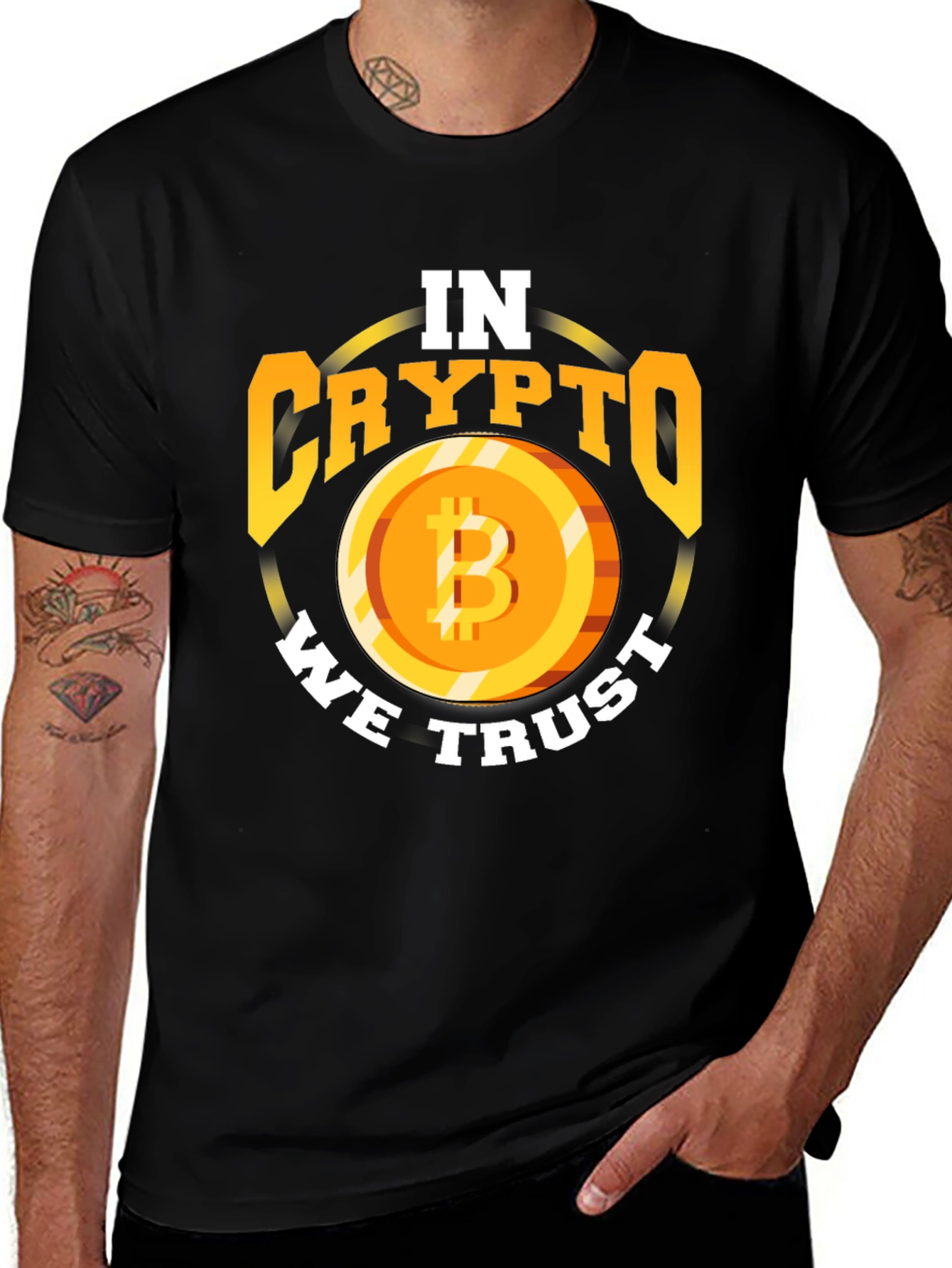 Variant 8 of In Crypto We Trust Bitcoin Graphic T-Shirt