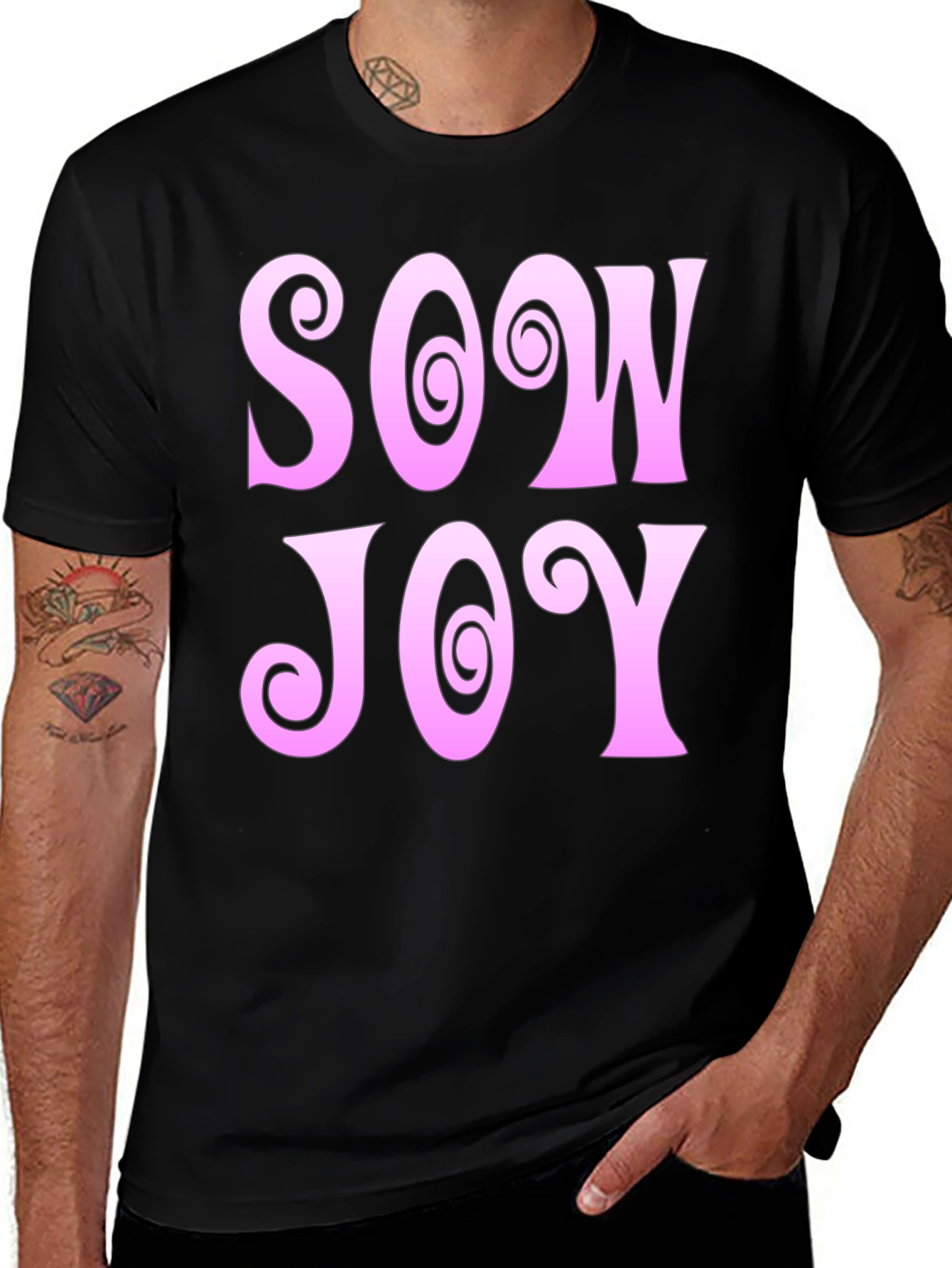 Variant 20 of Sow Joy Graphic Tee - Black Cotton Comfort