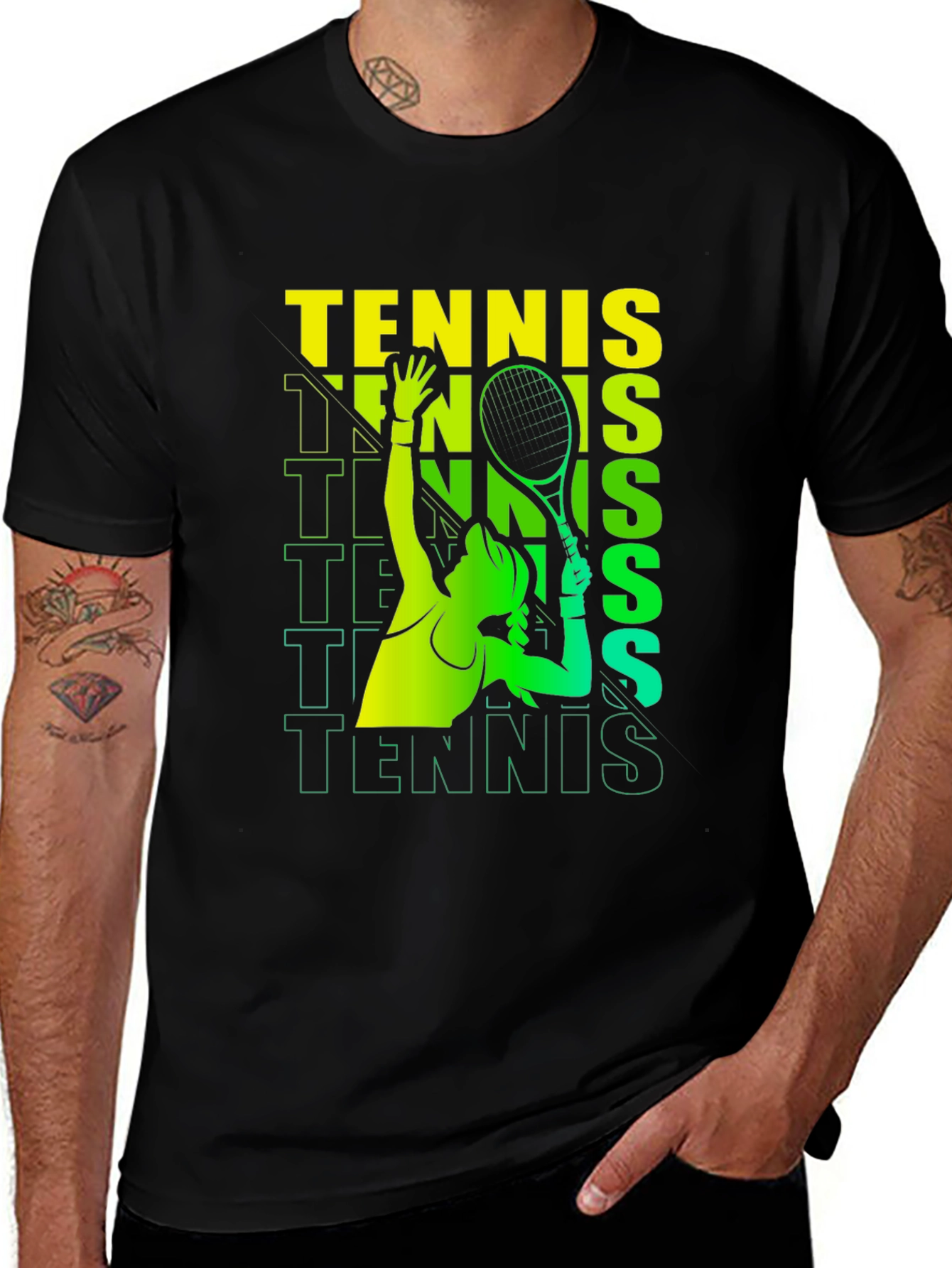 Variant 13 of Tennis Player Graphic Print T-Shirt