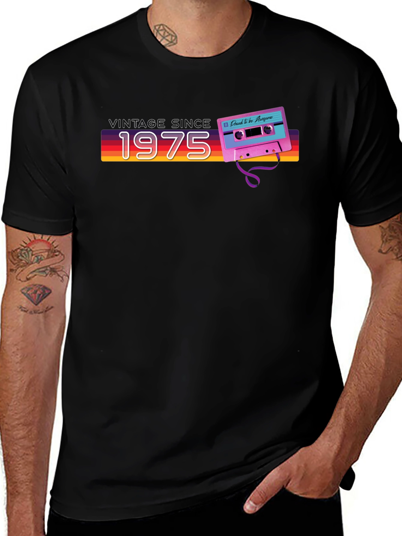 Variant 25 of Vintage Since 1975 Cassette Tape T-Shirt