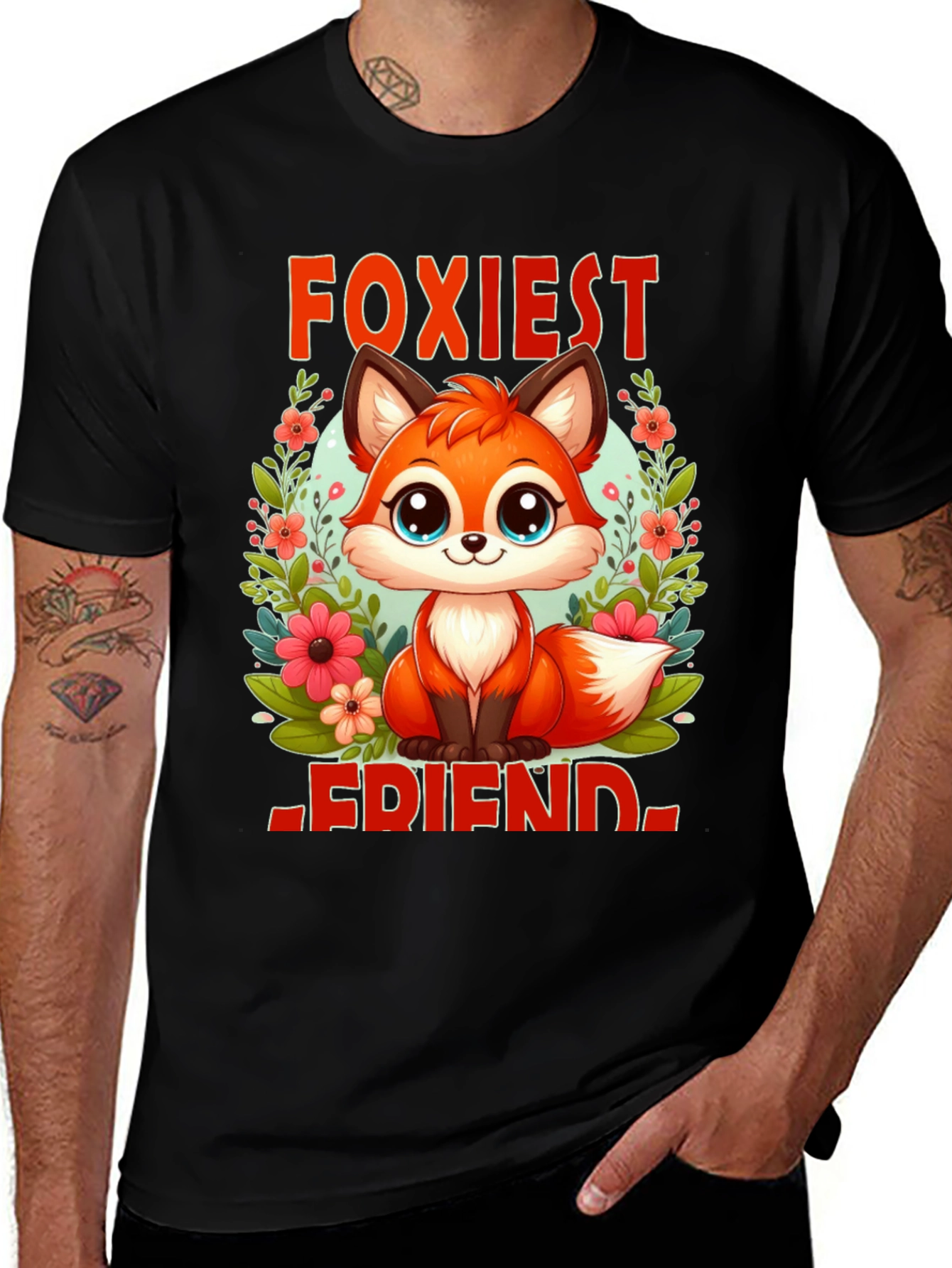 Variant 27 of Foxiest Friend Graphic Tee - Cute Cartoon Fox T-Shirt