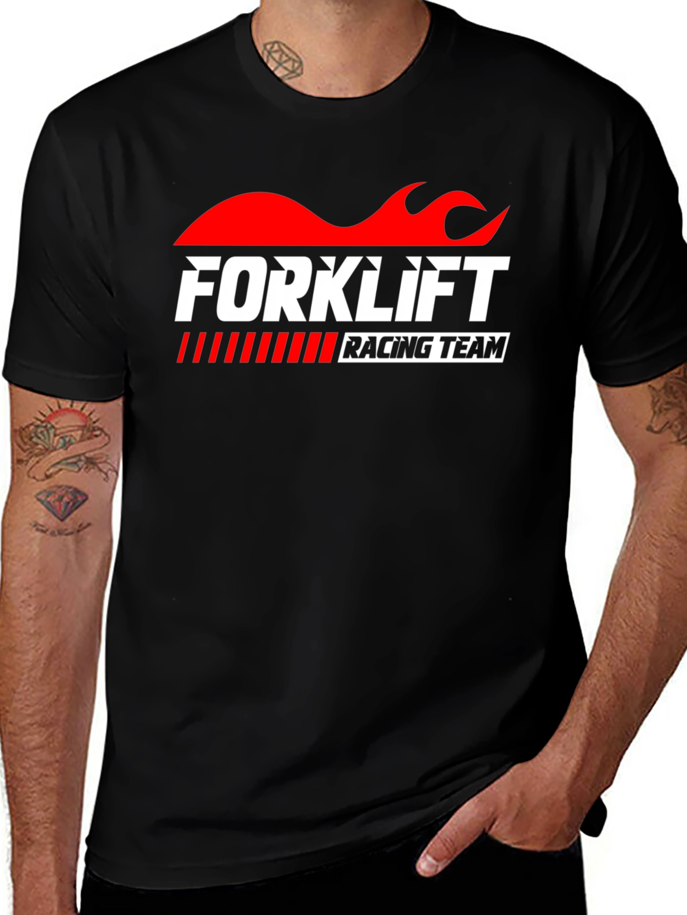 Variant 18 of Forklift Racing Team Black Graphic Tee