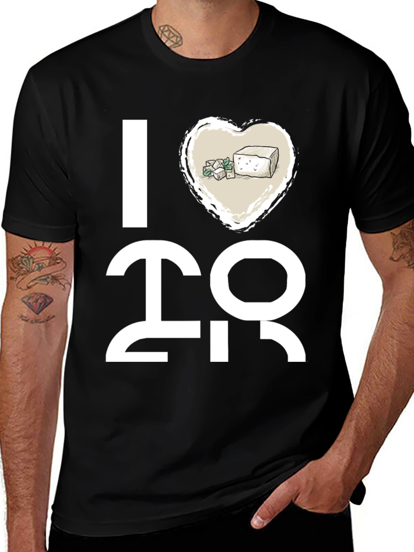 Variant 6 of I Heart Tofu T-Shirt - Vegan Graphic Tee