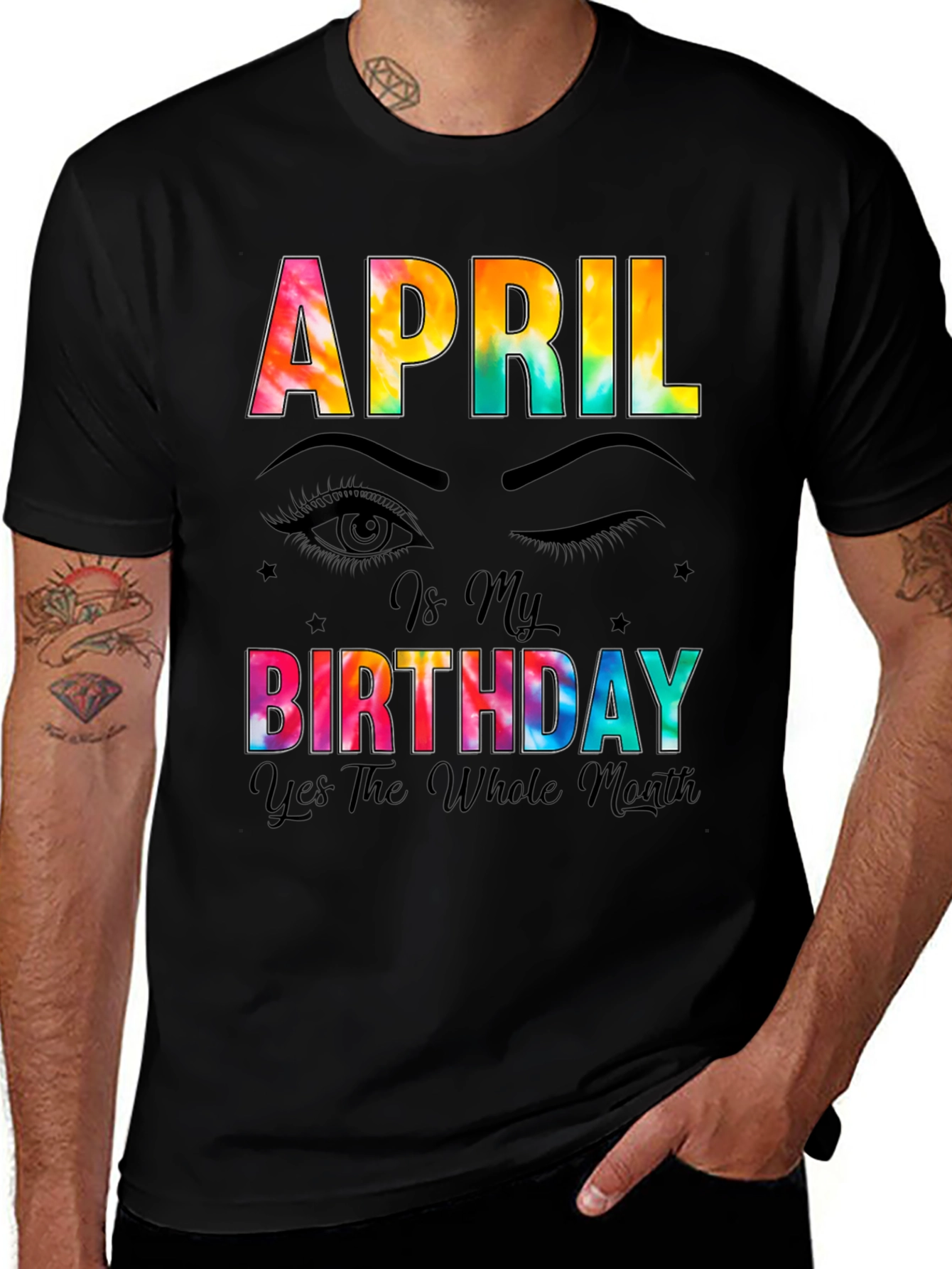 Variant 25 of April Birthday Month Tie-Dye T-Shirt