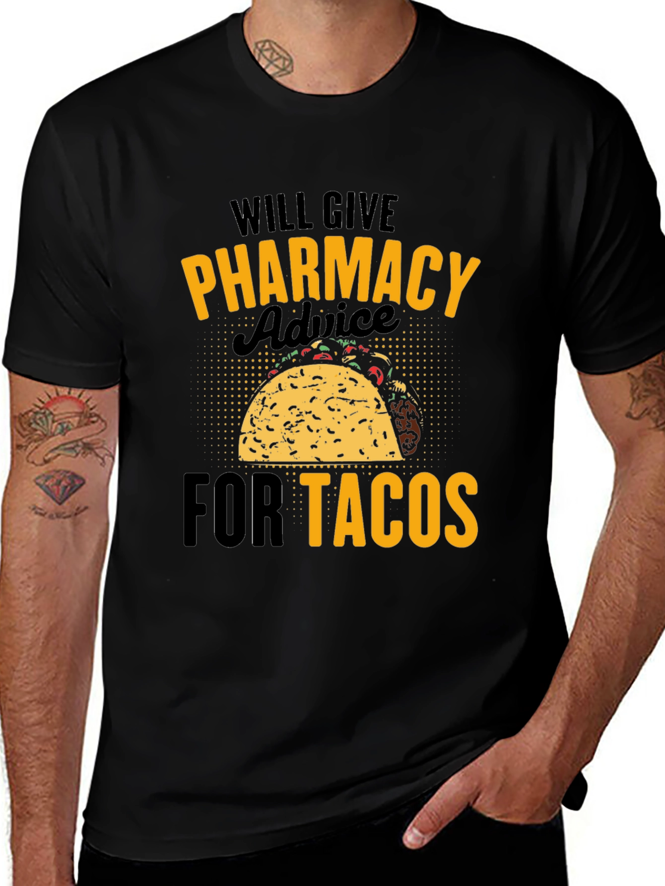 Variant 19 of Pharmacy Advice for Tacos Graphic T-Shirt