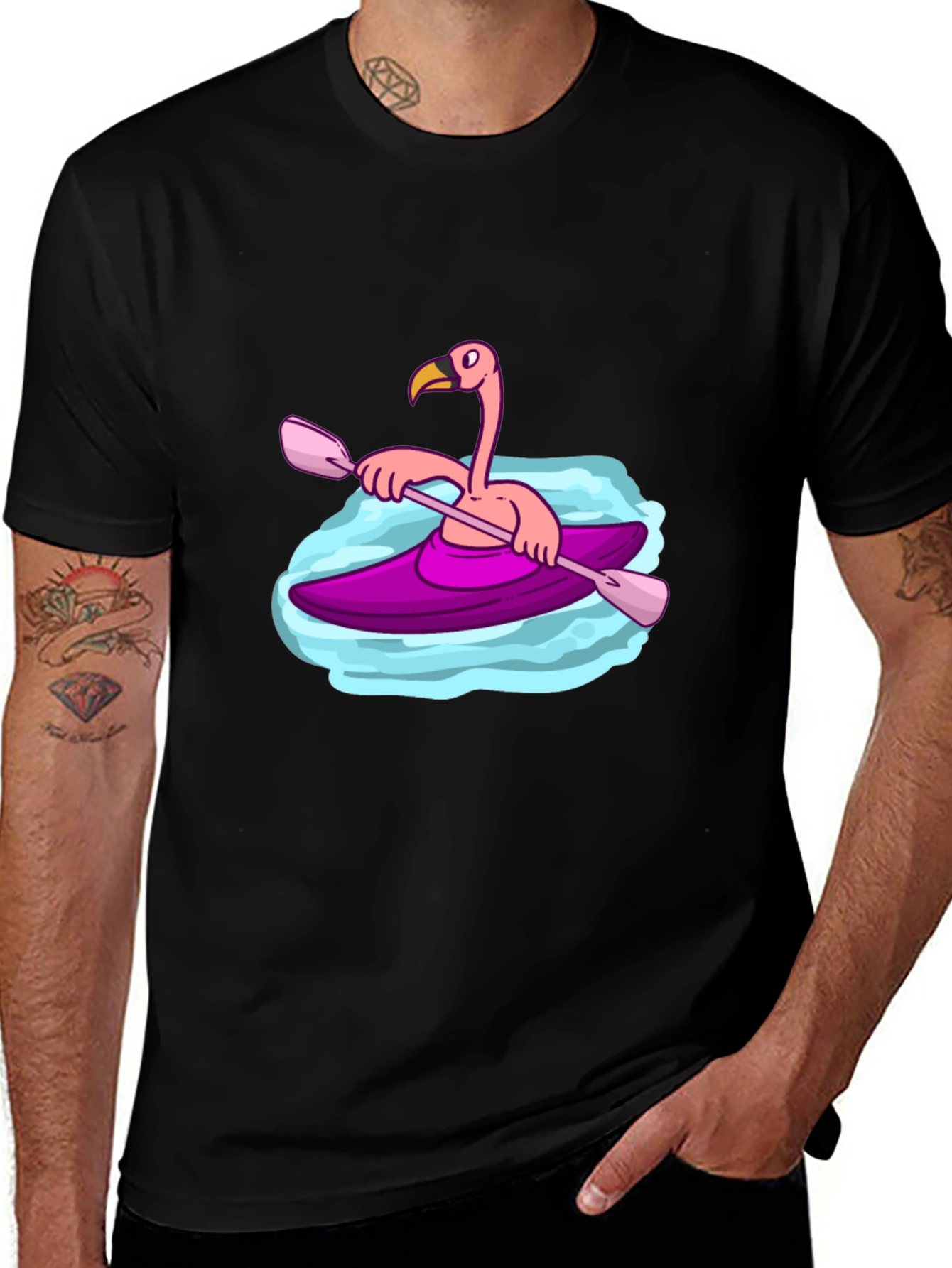 Variant 12 of Flamingo Kayak Black T-Shirt